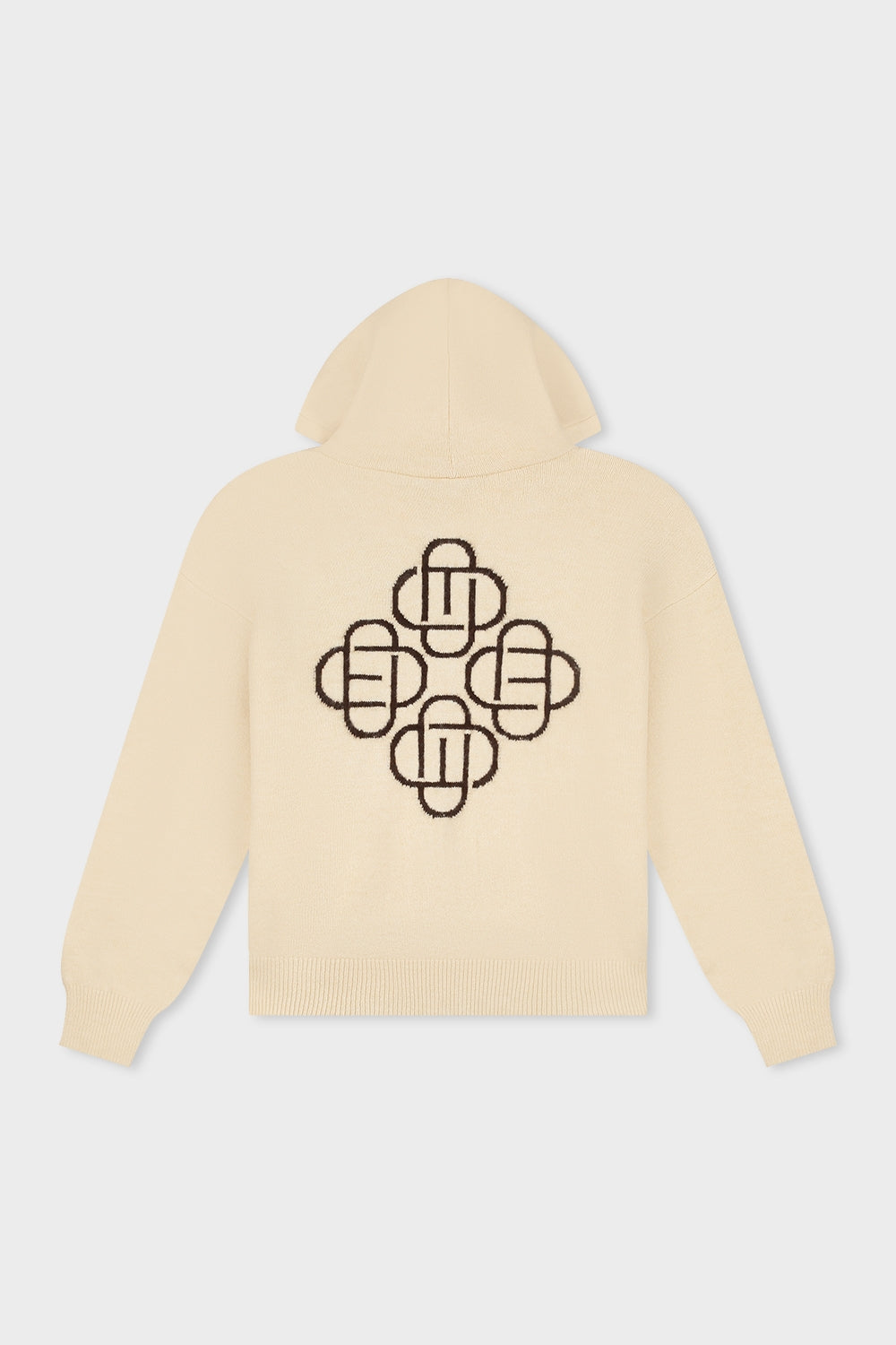 FLUFFY KNIT FULL ZIP HOODIE | OFF-WHITE