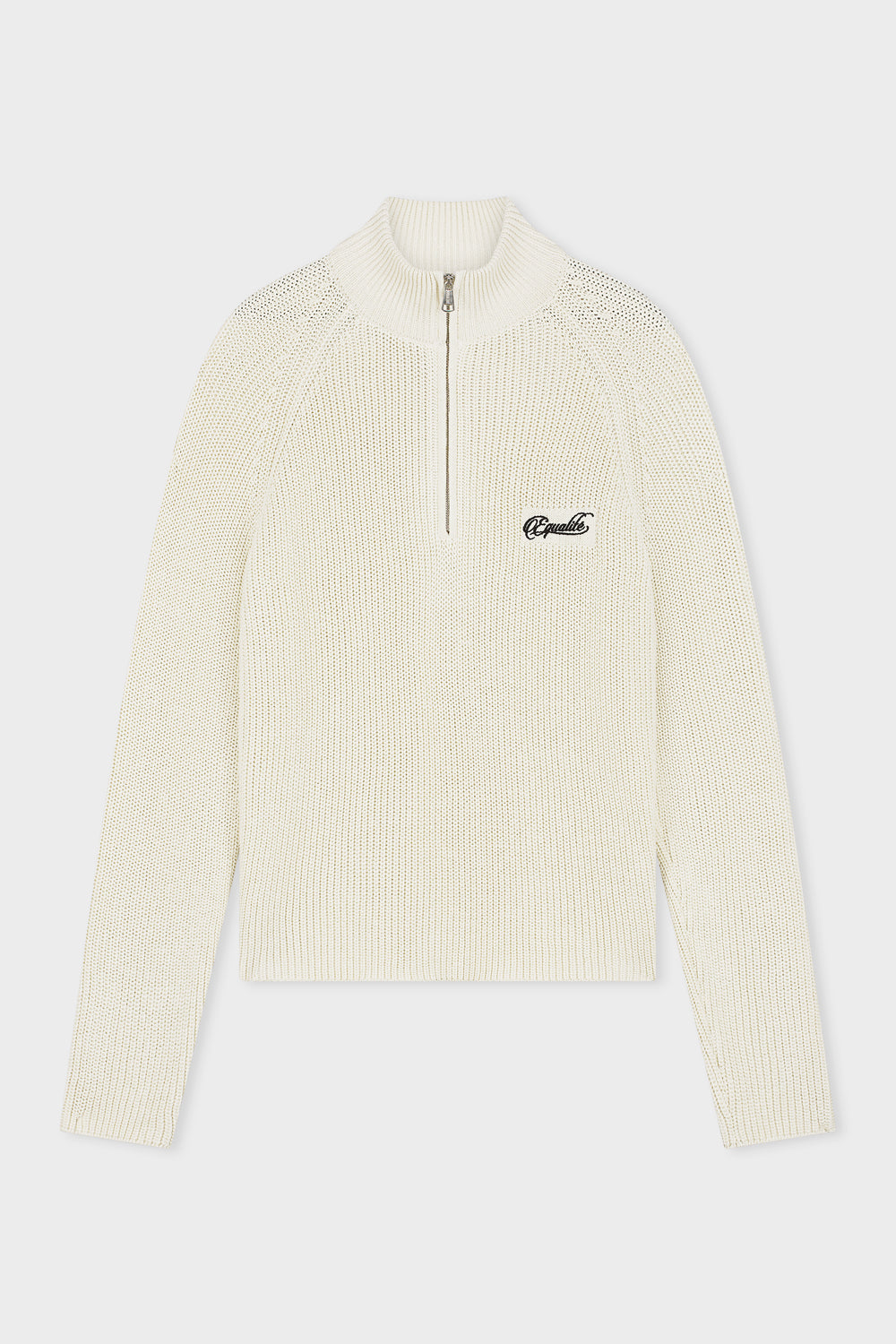 FUNNEL KNIT SWEATER | OFF-WHITE