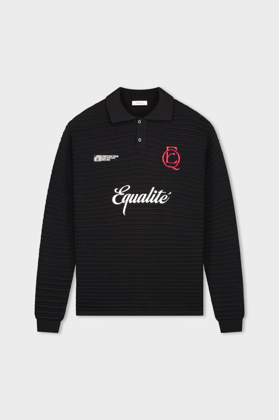 HERITAGE RIB KNIT POLO | BLACK