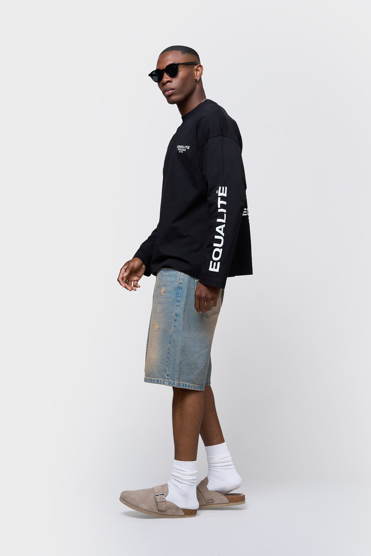 SUNNY LONGSLEEVE TEE | BLACK & WHITE