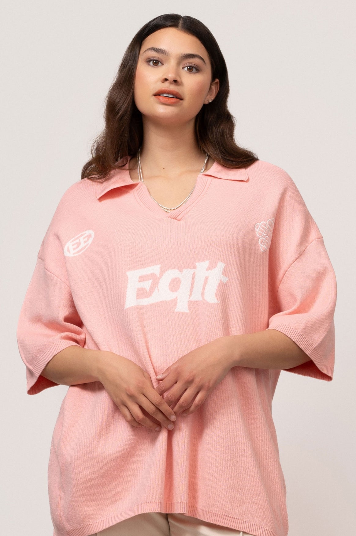 KNIT POLO TEE | PINK