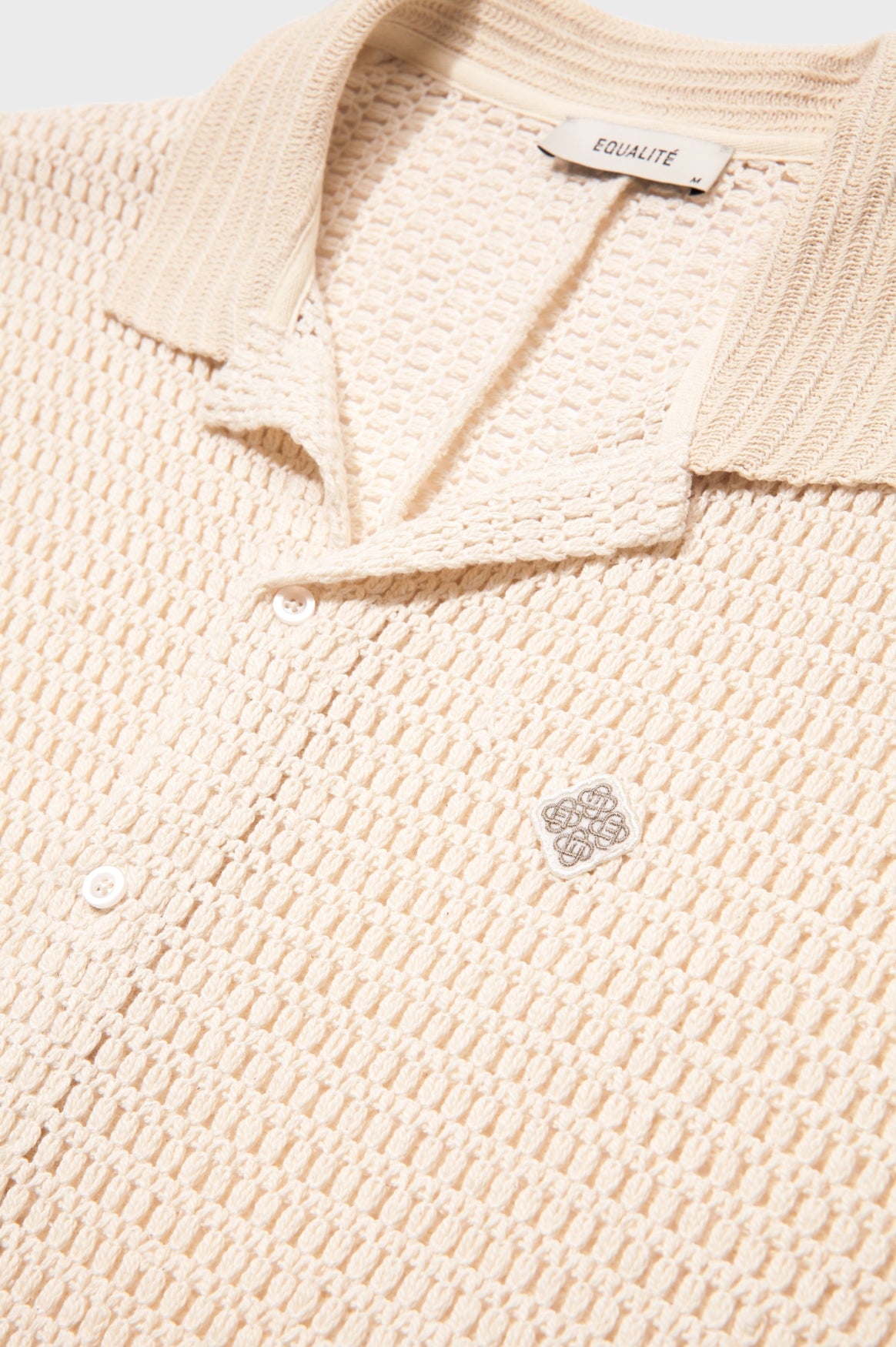 LYRA KNITTED CROCHED SHIRT | OFF-WHITE