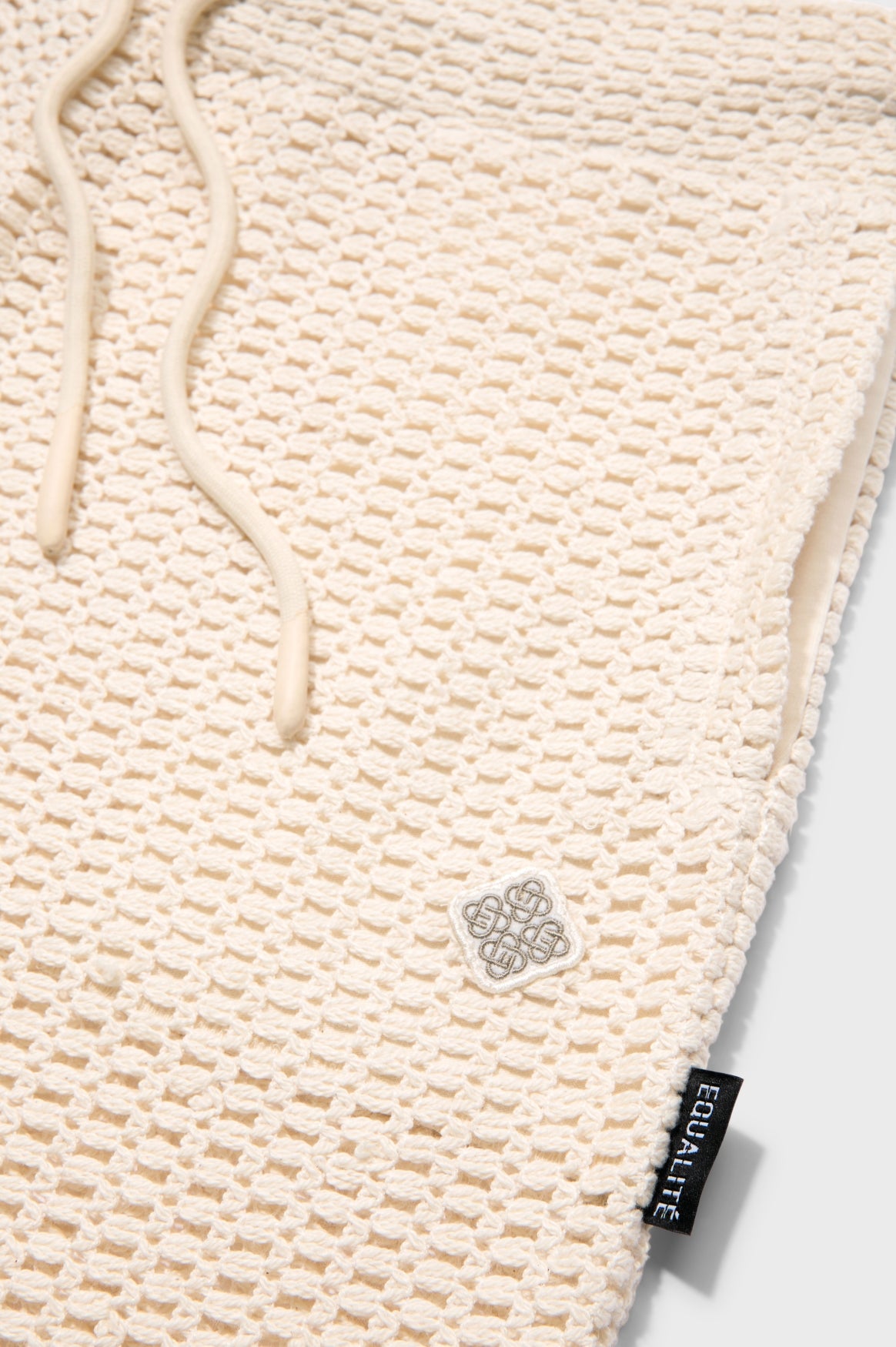 LYRA KNITTED CROCHED SHORTS | OFF-WHITE
