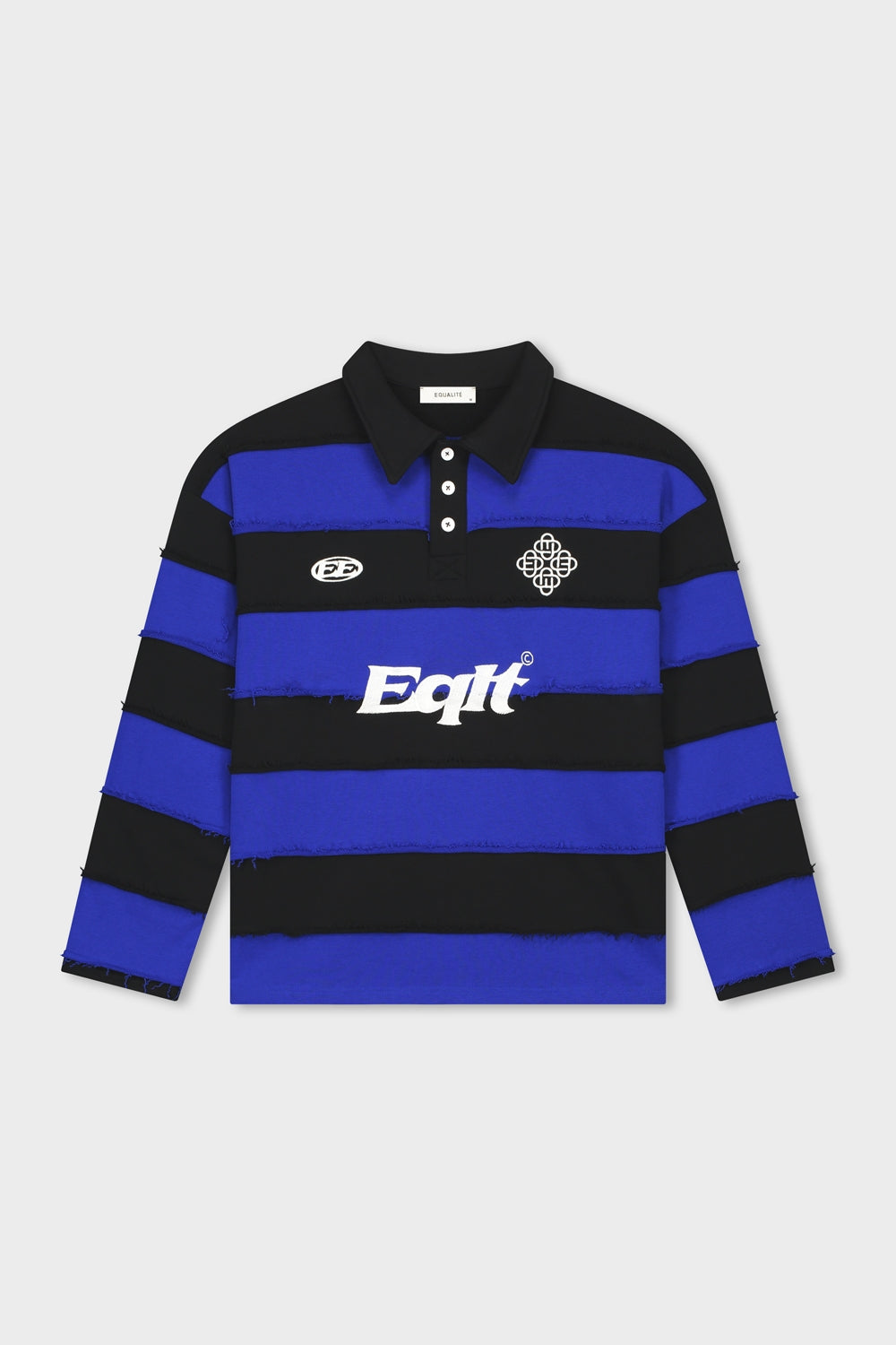STRIPE JERSEY POLO | BLACK & BLUE