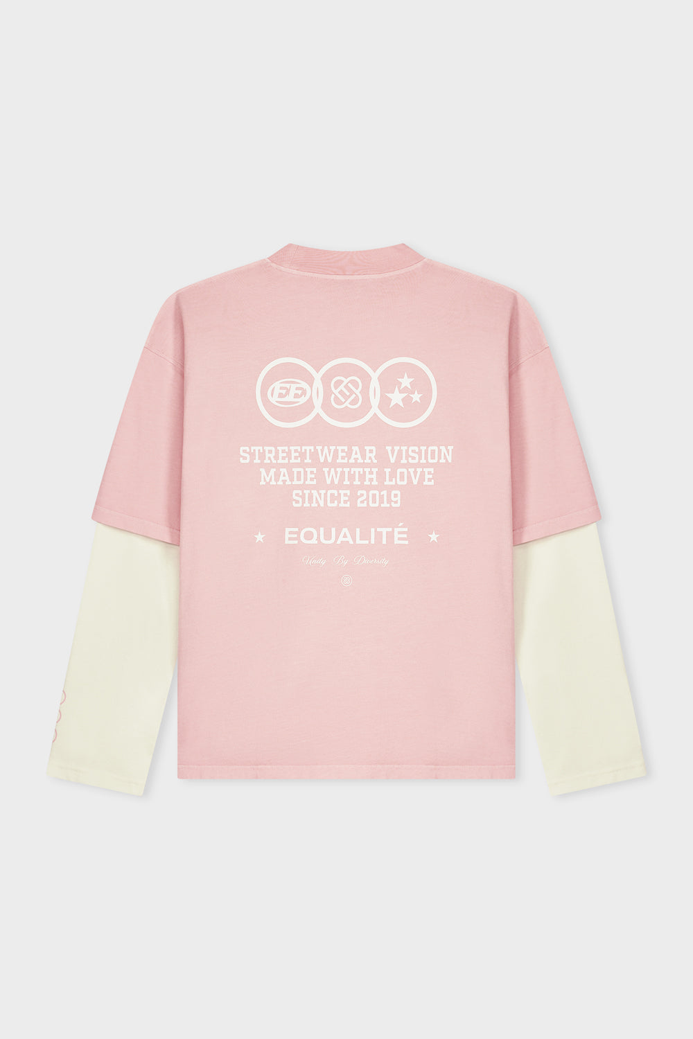 UNIVERSE DOUBLE LAYER LONGSLEEVE TEE | SOFT PINK