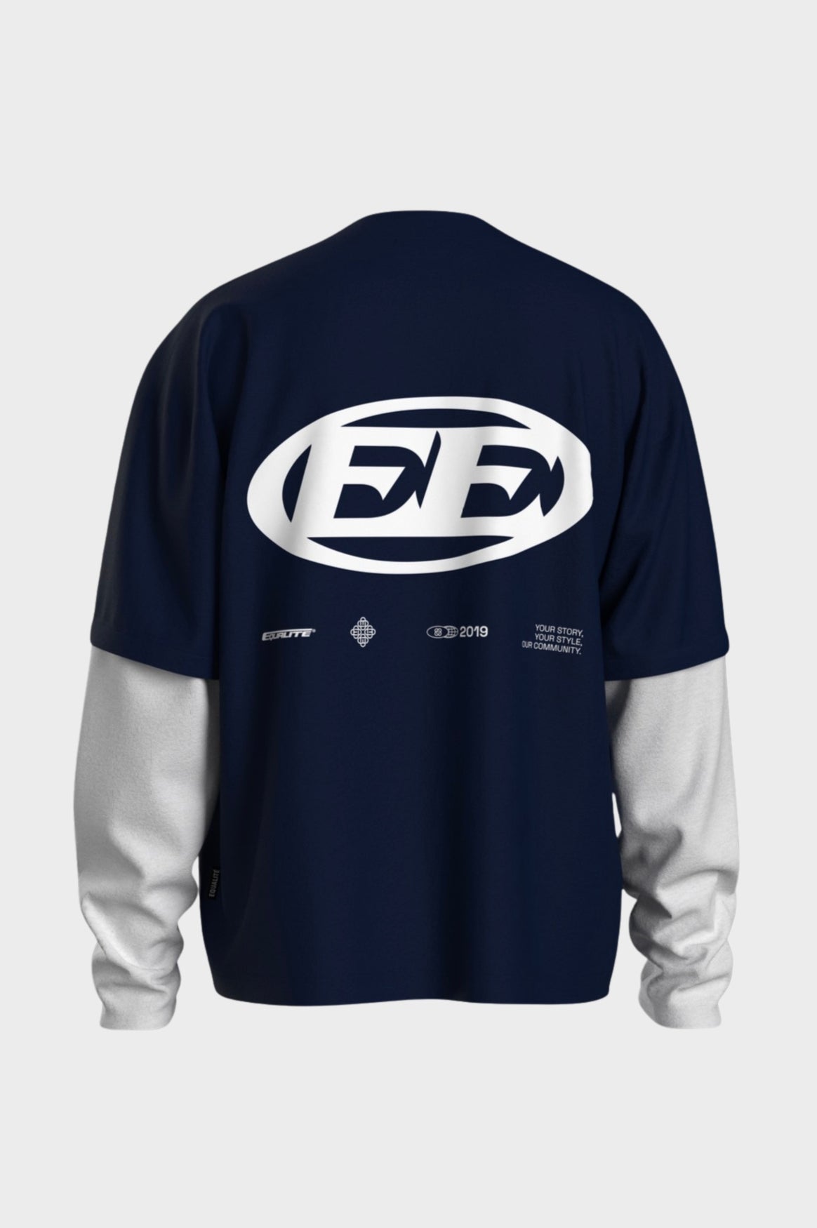 ENZO DOUBLE LAYER LONGSLEEVE TEE | WASHED BLACK & WHITE