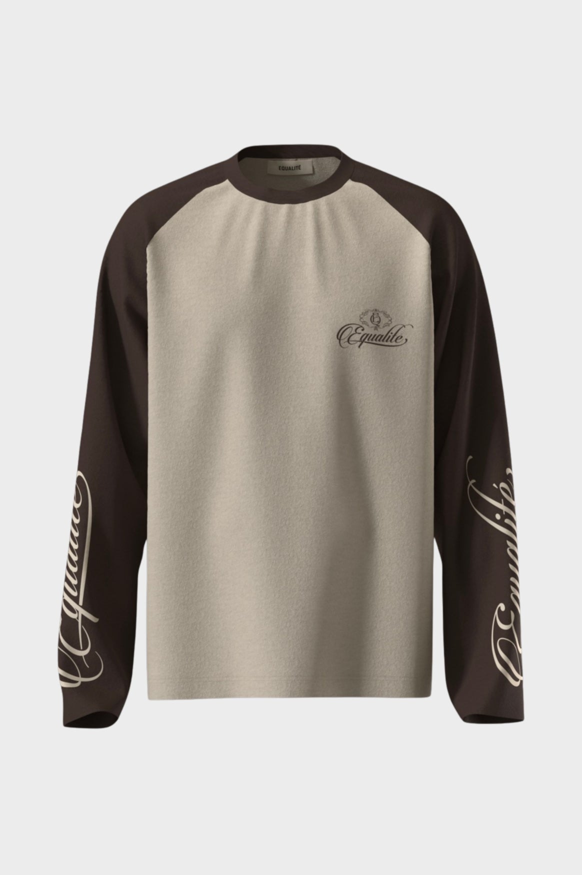 JETT RAGLAN LONGSLEEVE TEE | BROWN & OFF-WHITE