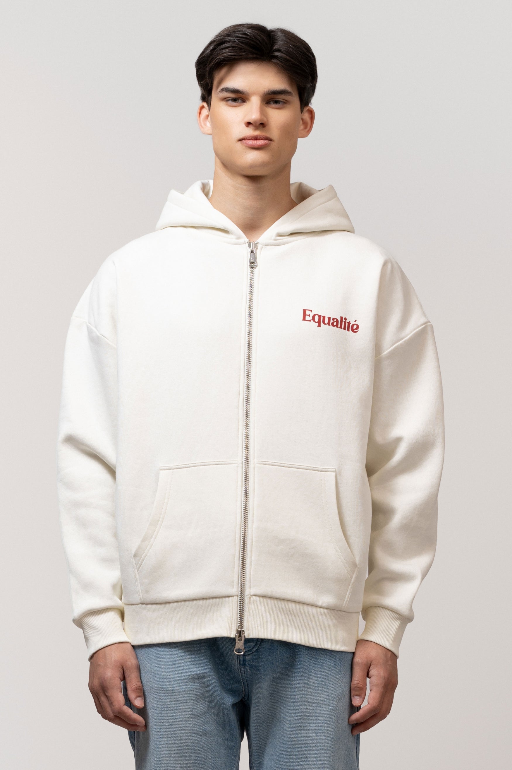 PAINTING EQLT OVERSIZED FULL ZIP HOODIE | OFF-WHITE