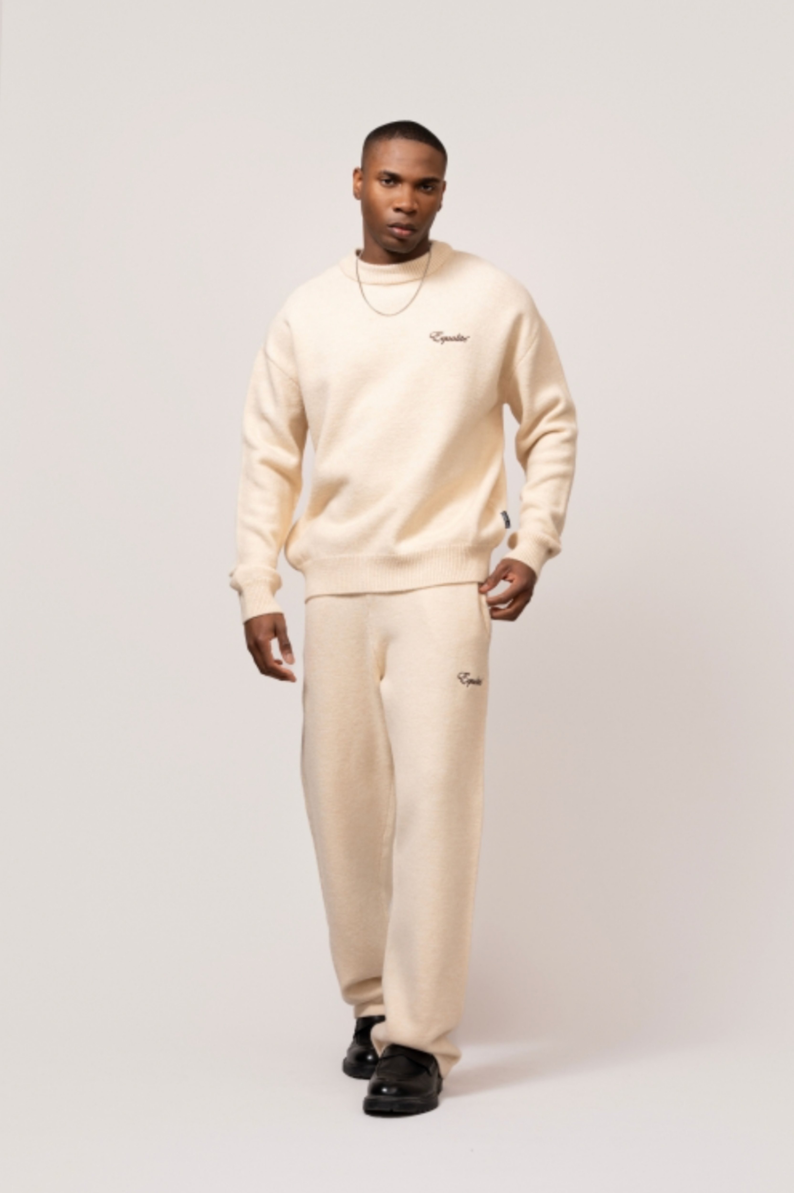 Fluffy Knit Set | Off-white
