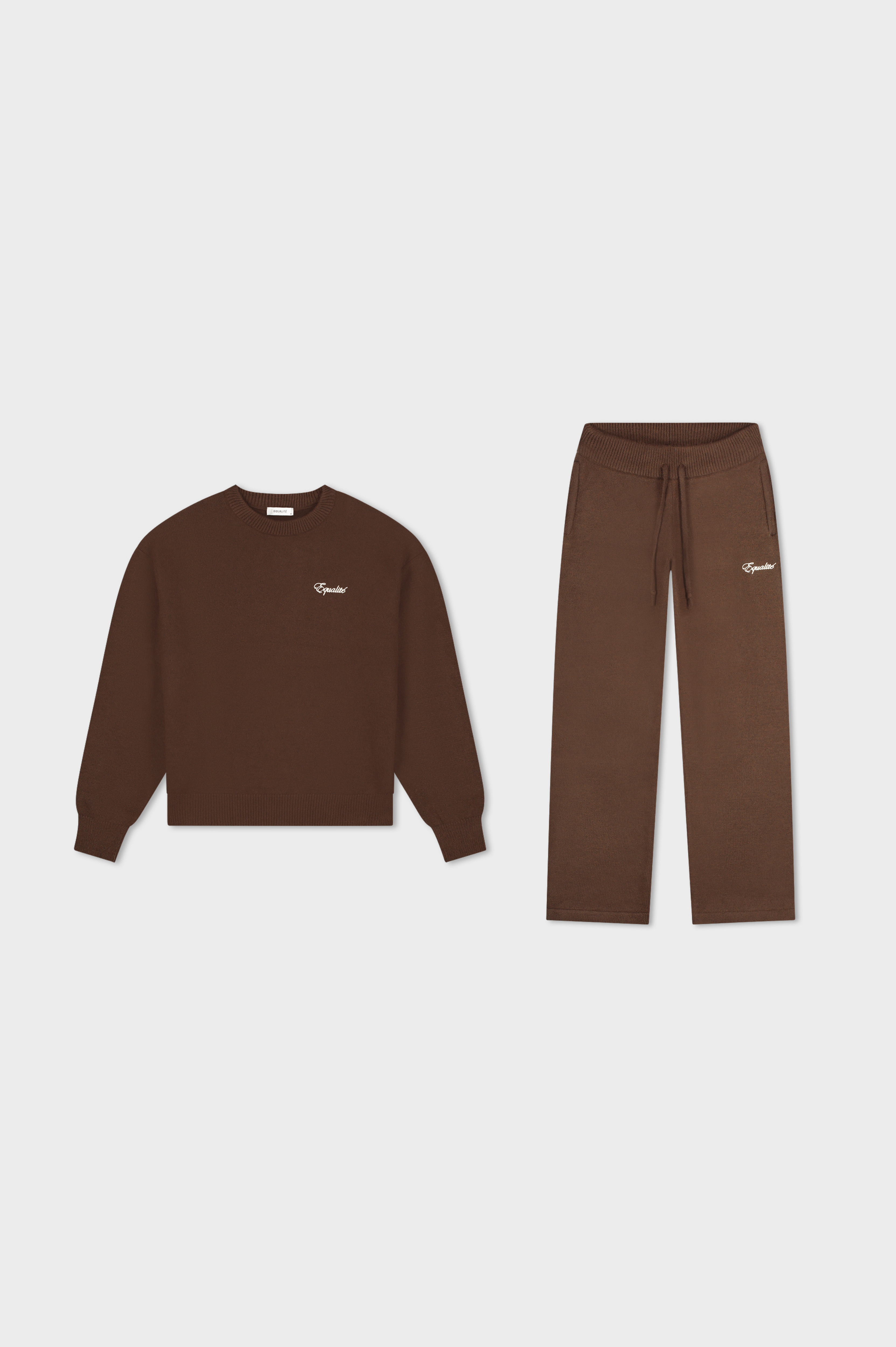 Fluffy Knit Set | Brown