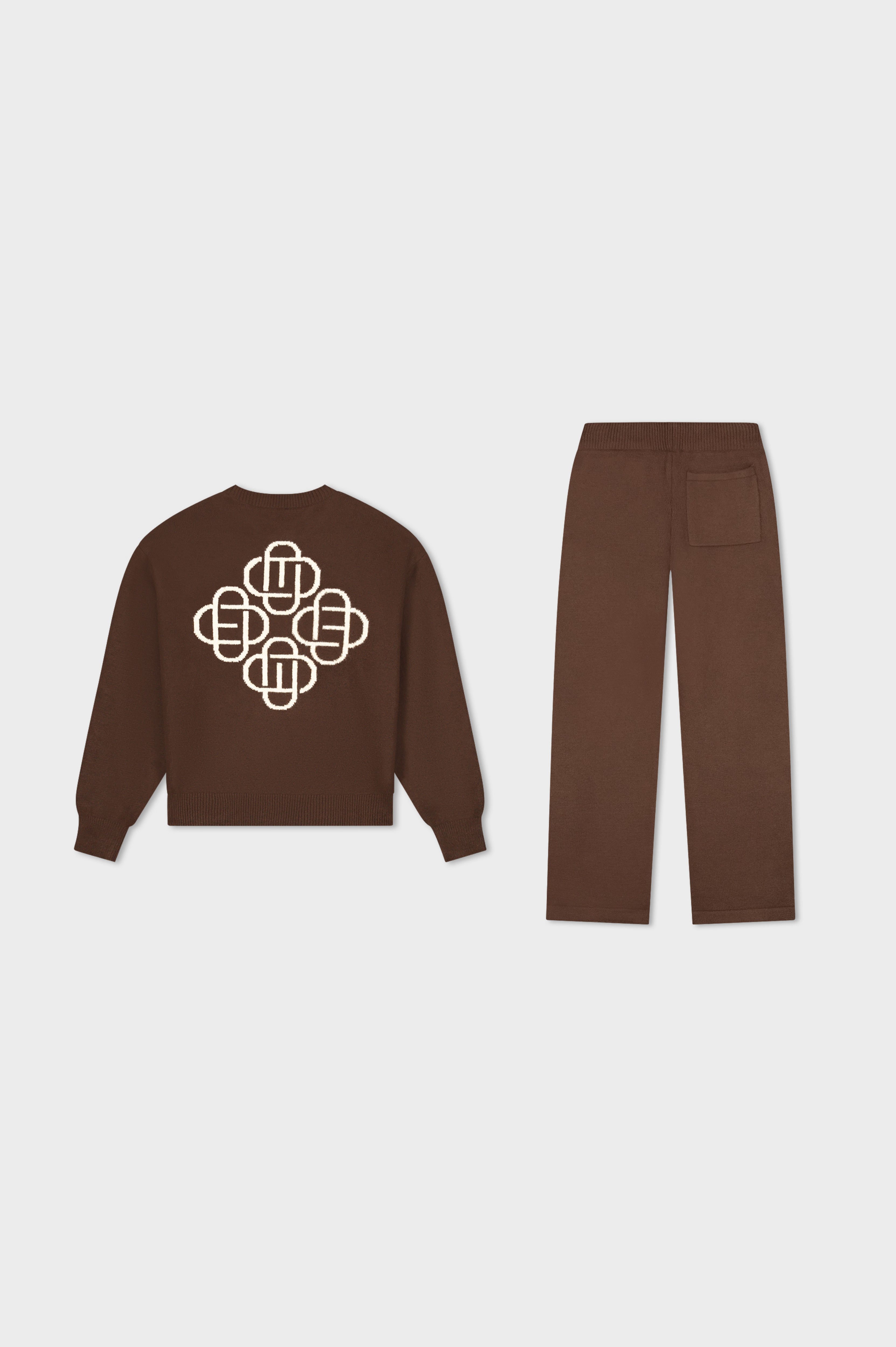 FLUFFY KNIT SET | BROWN