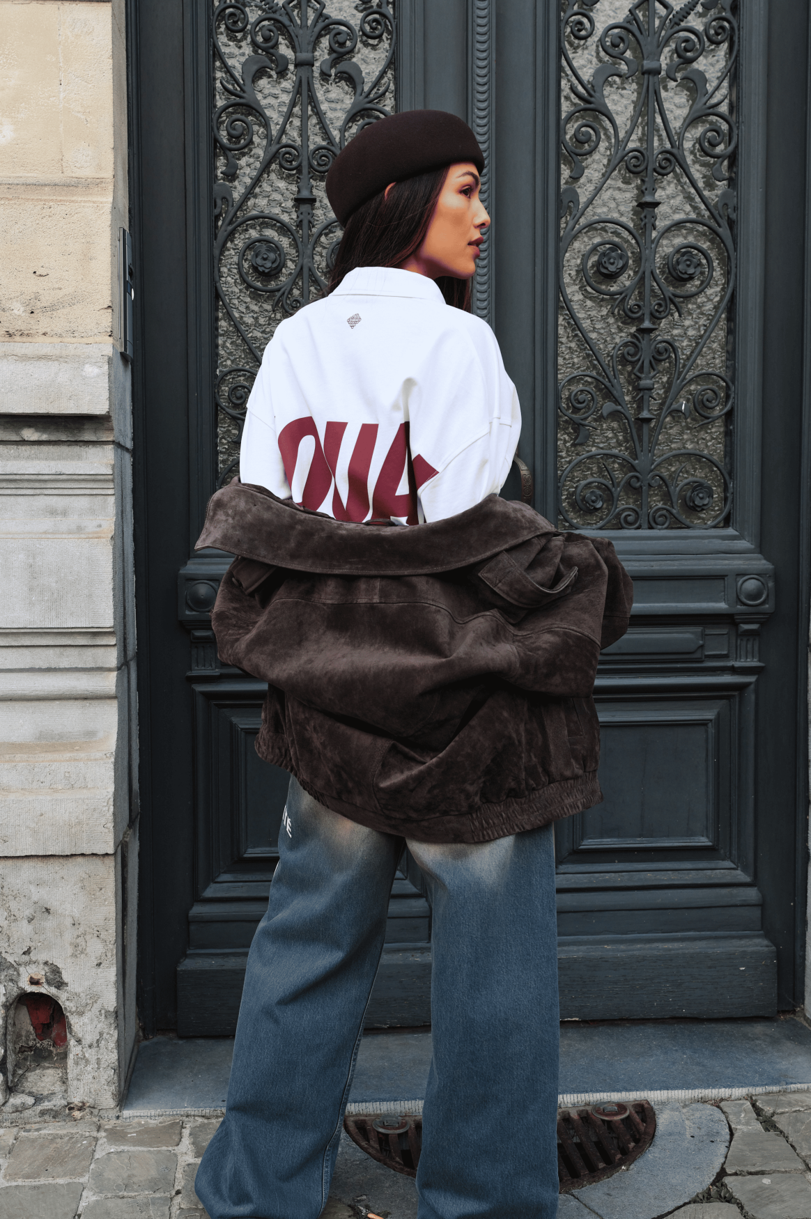 ELIA LONGSLEEVE POLO | WHITE & BURGUNDY