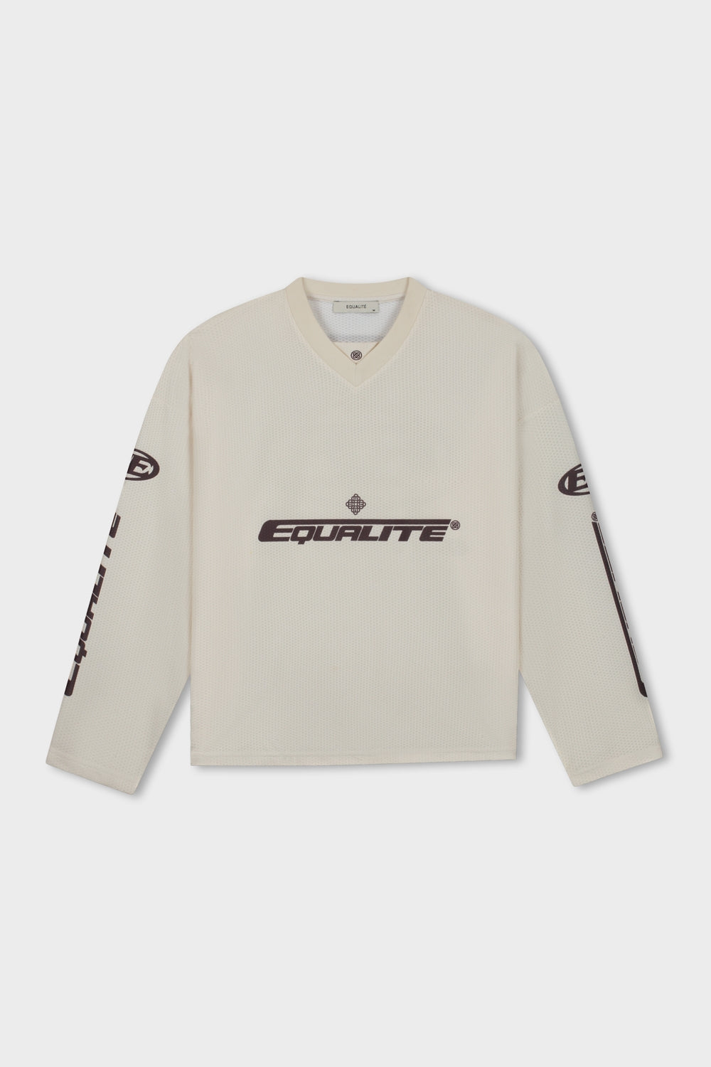 ARENA LANGARM-TRIKOTS | OFF WHITE & BRAUN