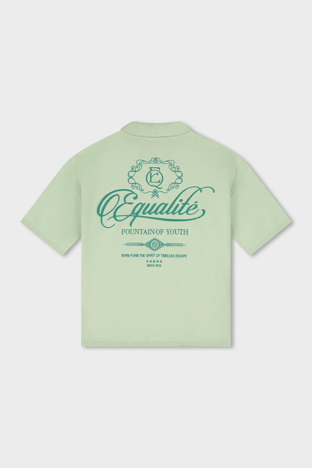 BEAU KNIT POLO | SOFT LIGHT GREEN