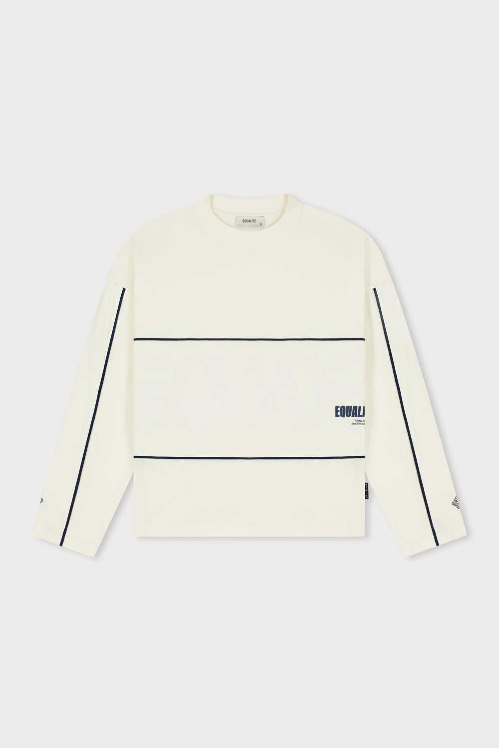 BRUNO LINE LONGSLEEVE TEE | OFF-WHITE & NAVY