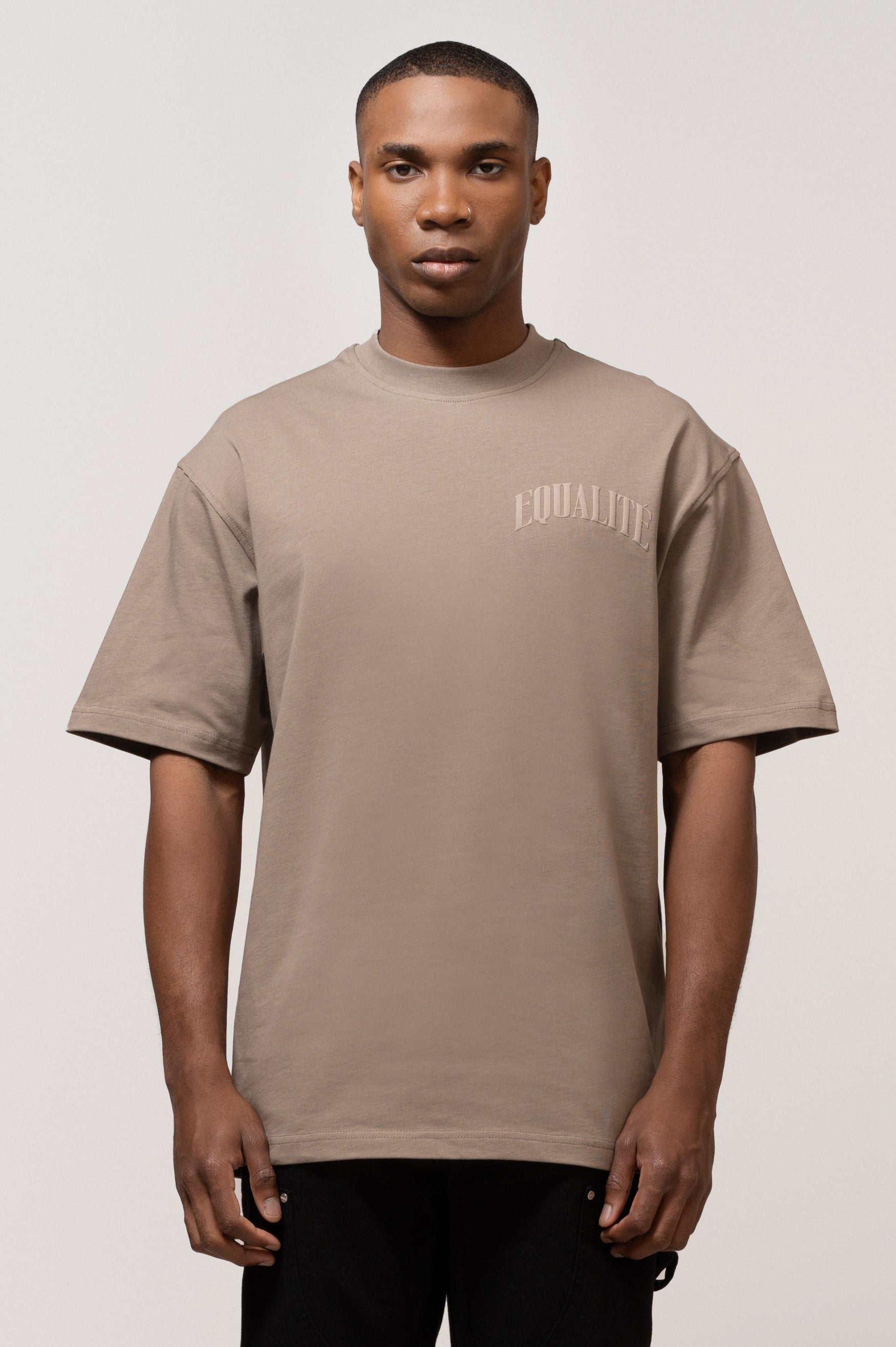 Oliver Oversized Tee | Taupe & Taupe