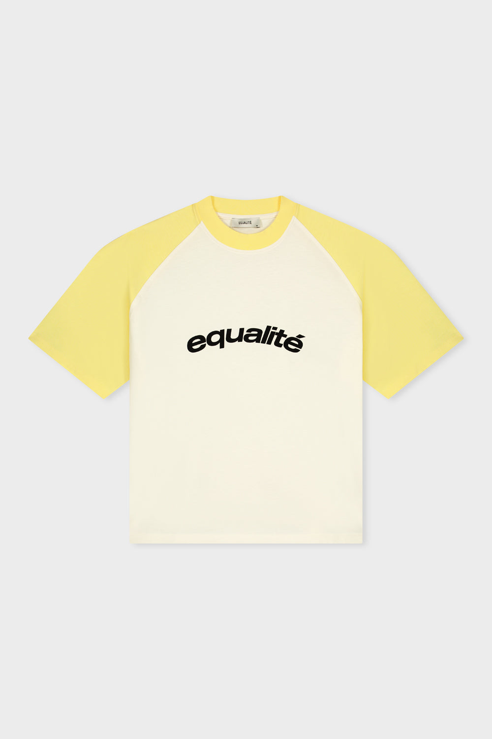 CELESTE RAGLAN BOXY TEE | MELANGE GREY & SOFT YELLOW