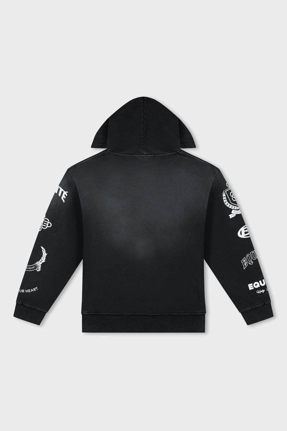 COLLEGE OVERSIZED HOODIE | BLACK WASHED