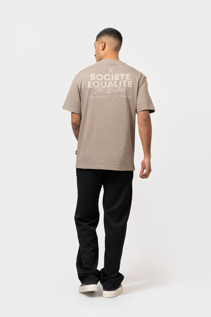 SOCIETÉ 2.0 OVERSIZED TEE | TAUPE & TAUPE