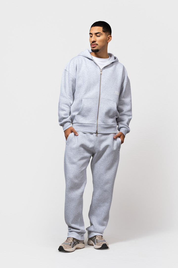 ELIA OVERSIZED FULL ZIP HOODIE | MELANGE GREY