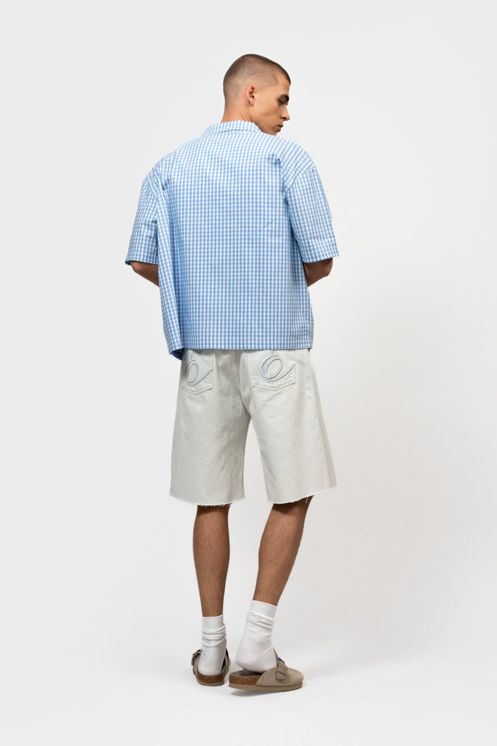 GINGHAM BOXY SHIRT | LIGHT BLUE