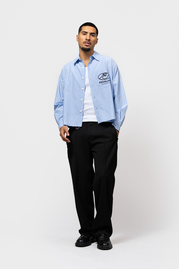 ARID BOXY LONGSLEEVE SHIRT | STRIPED BLUE