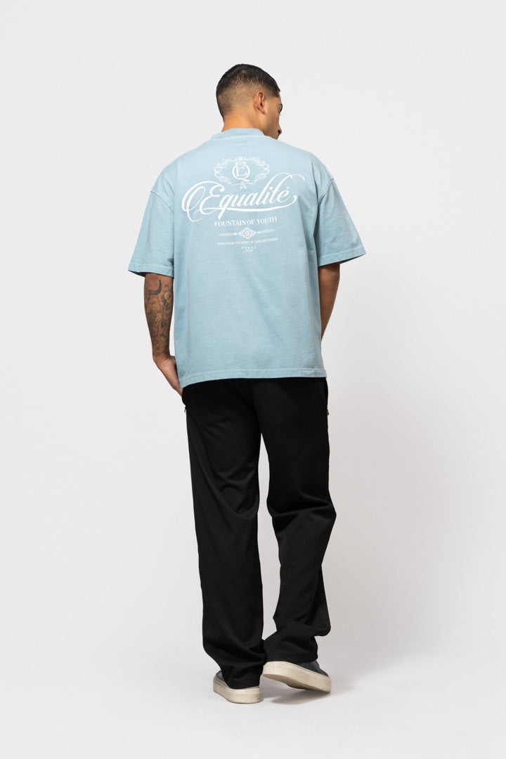 YUKI BOXY TEE | WASHED LIGHT BLUE