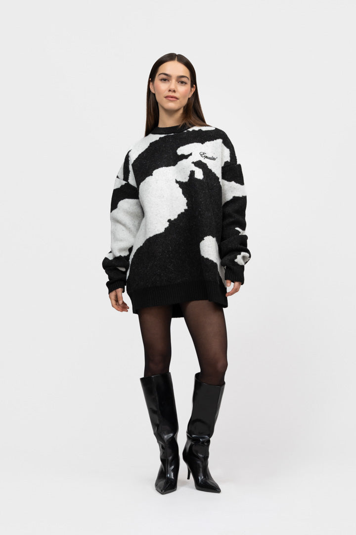 CAMO KNIT SWEATER | BLACK & OFF-WHITE