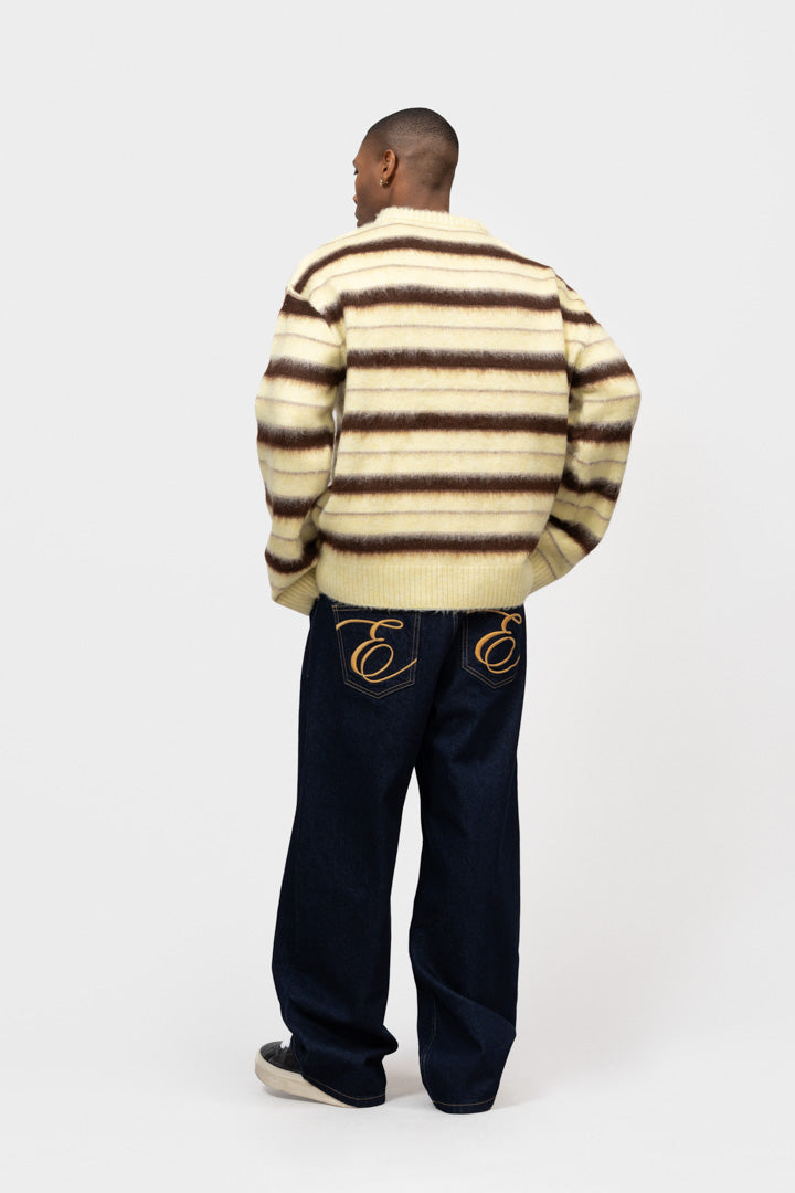 STRIPE KNIT SWEATER | YELLOW & BROWN