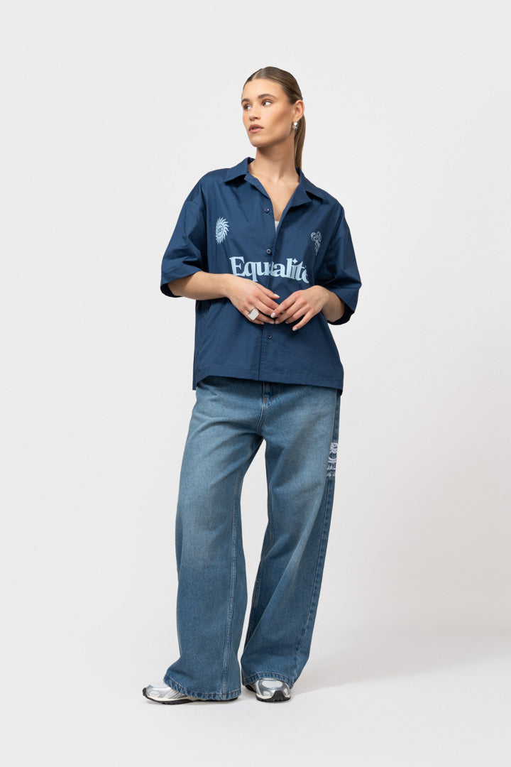 ASH BOXY SHIRT | NAVY