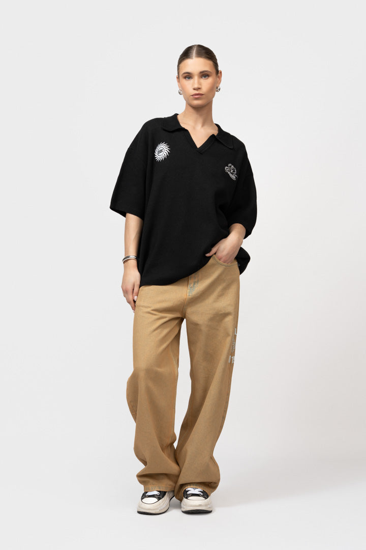 BEAU KNIT POLO | BLACK