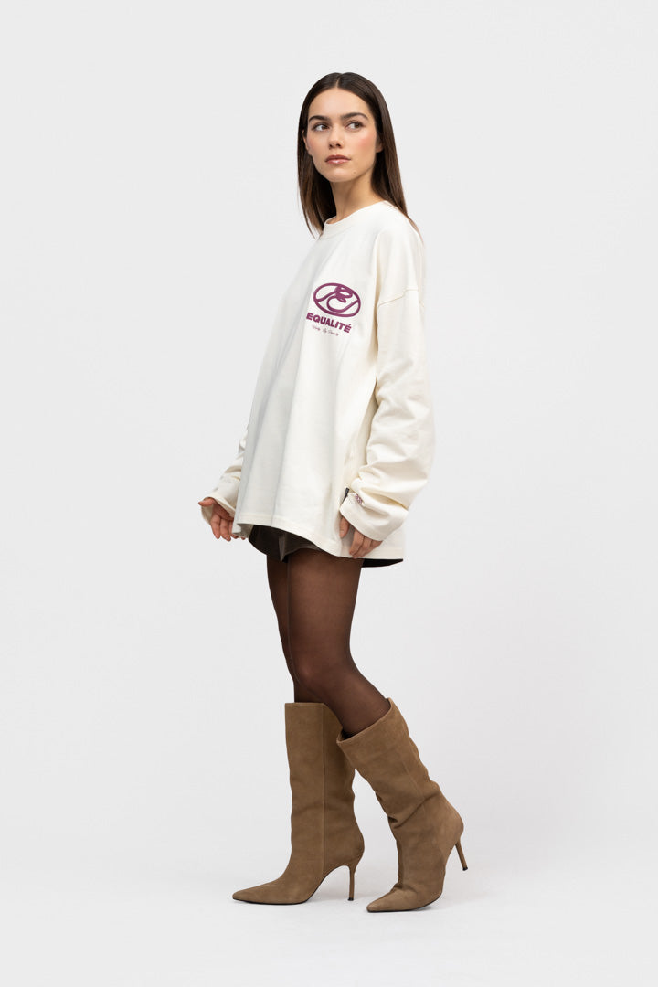 ARID LONGSLEEVE TEE | OFF-WHITE & DEEP PURPLE
