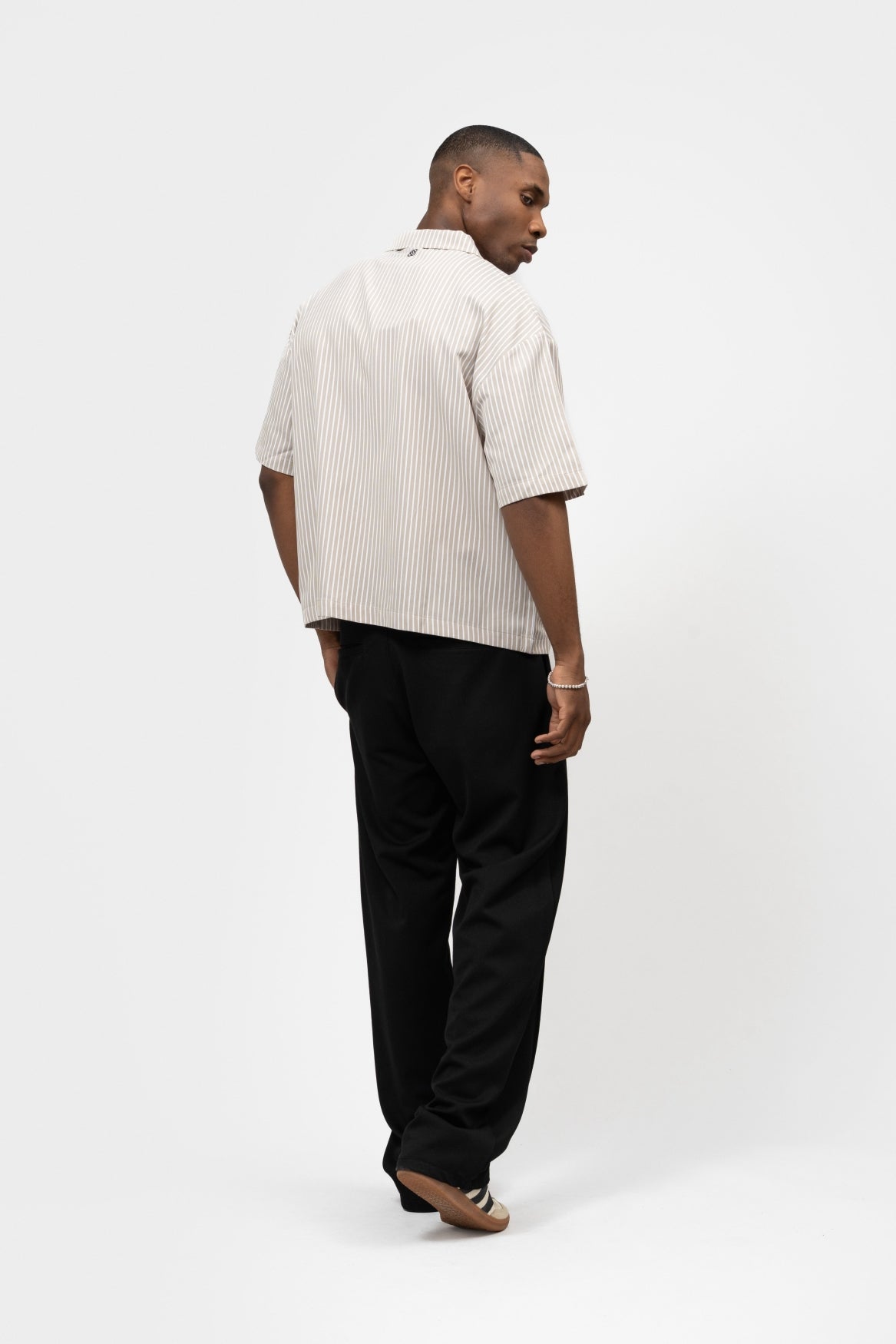 MILO BOXY SHIRT | STRIPED BEIGE