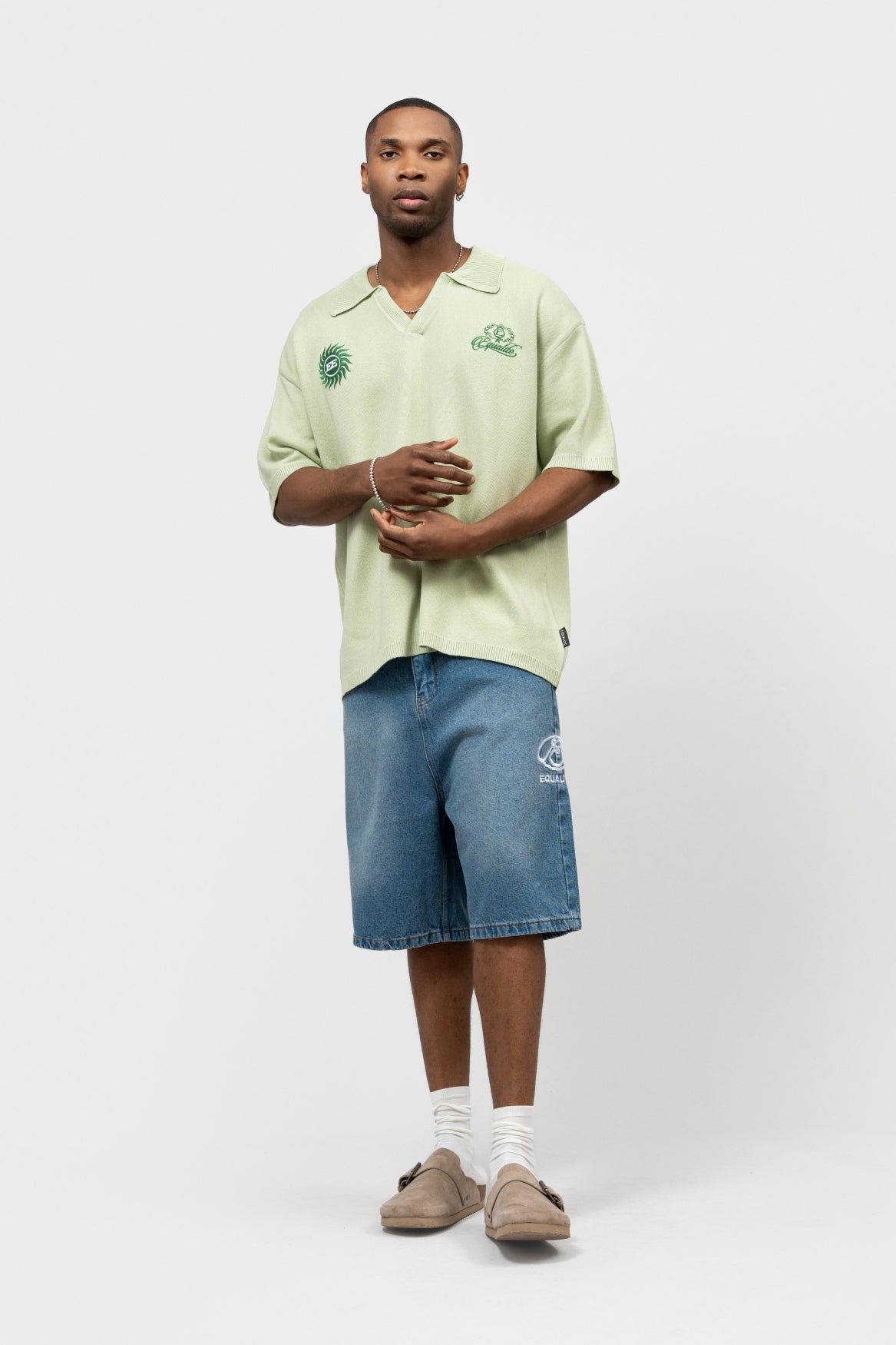 BEAU KNIT POLO | SOFT LIGHT GREEN