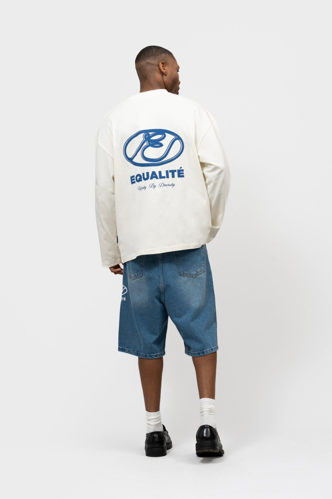 ARID OVERSIZED LONGSLEEVE TEE | OFF-WHITE & BLUE