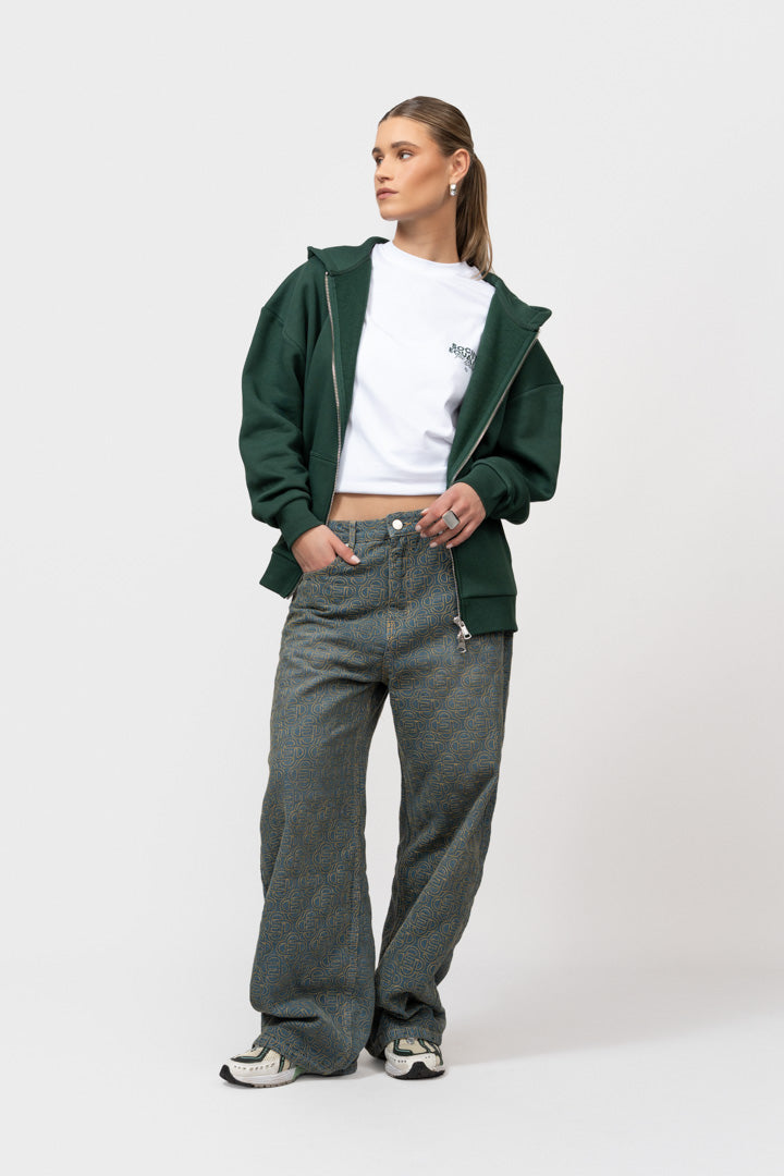 SOCIETÉ 2.0 OVERSIZED FULL ZIP HOODIE | GREEN