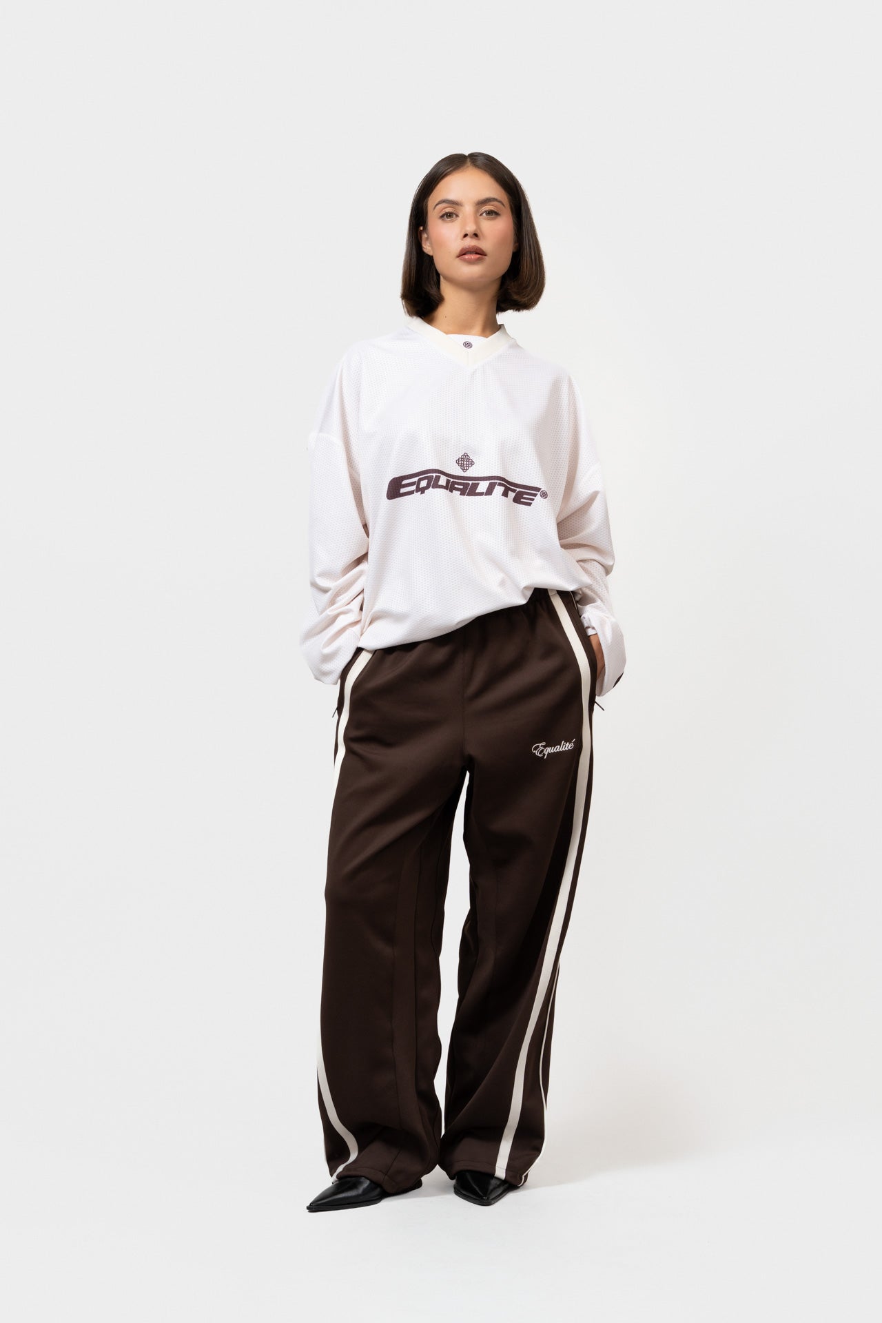 ARENA LONGSLEEVE JERSEY | OFF WHITE & BROWN