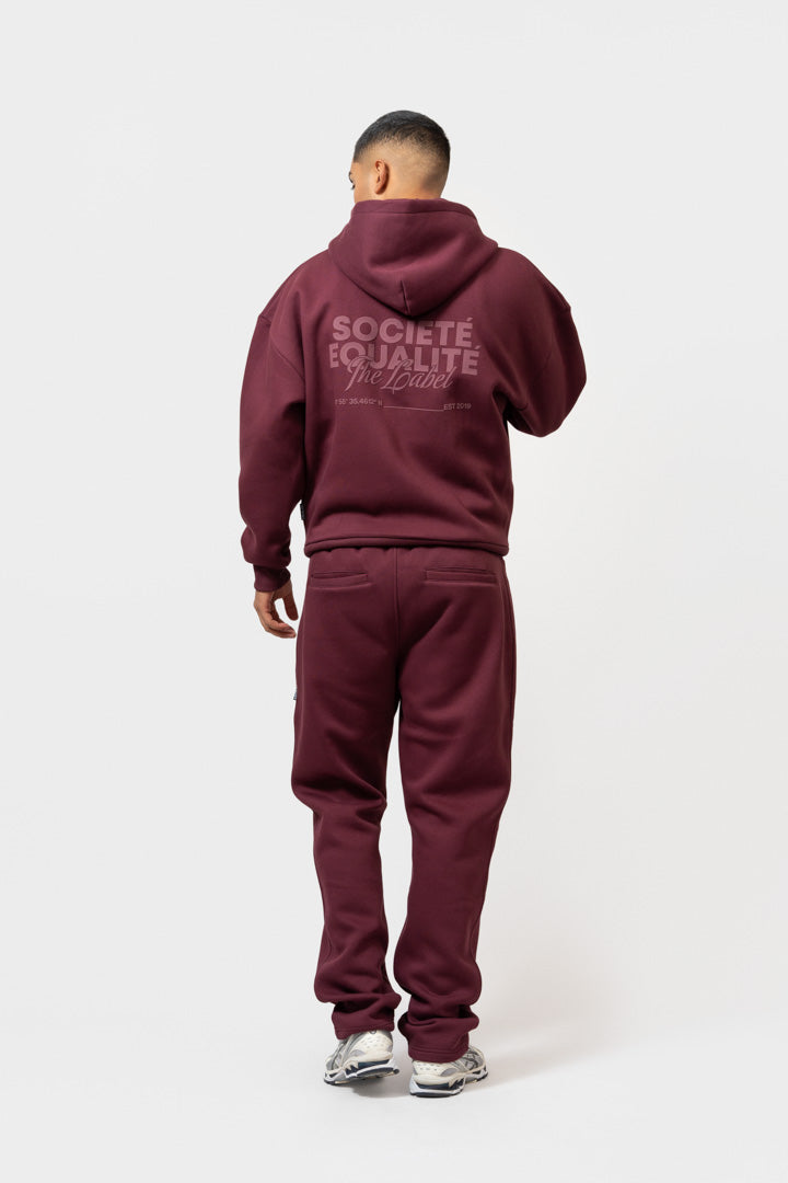 SOCIETÉ 2.0 FULL ZIP HOODIE | BURGUNDY & BURGUNDY