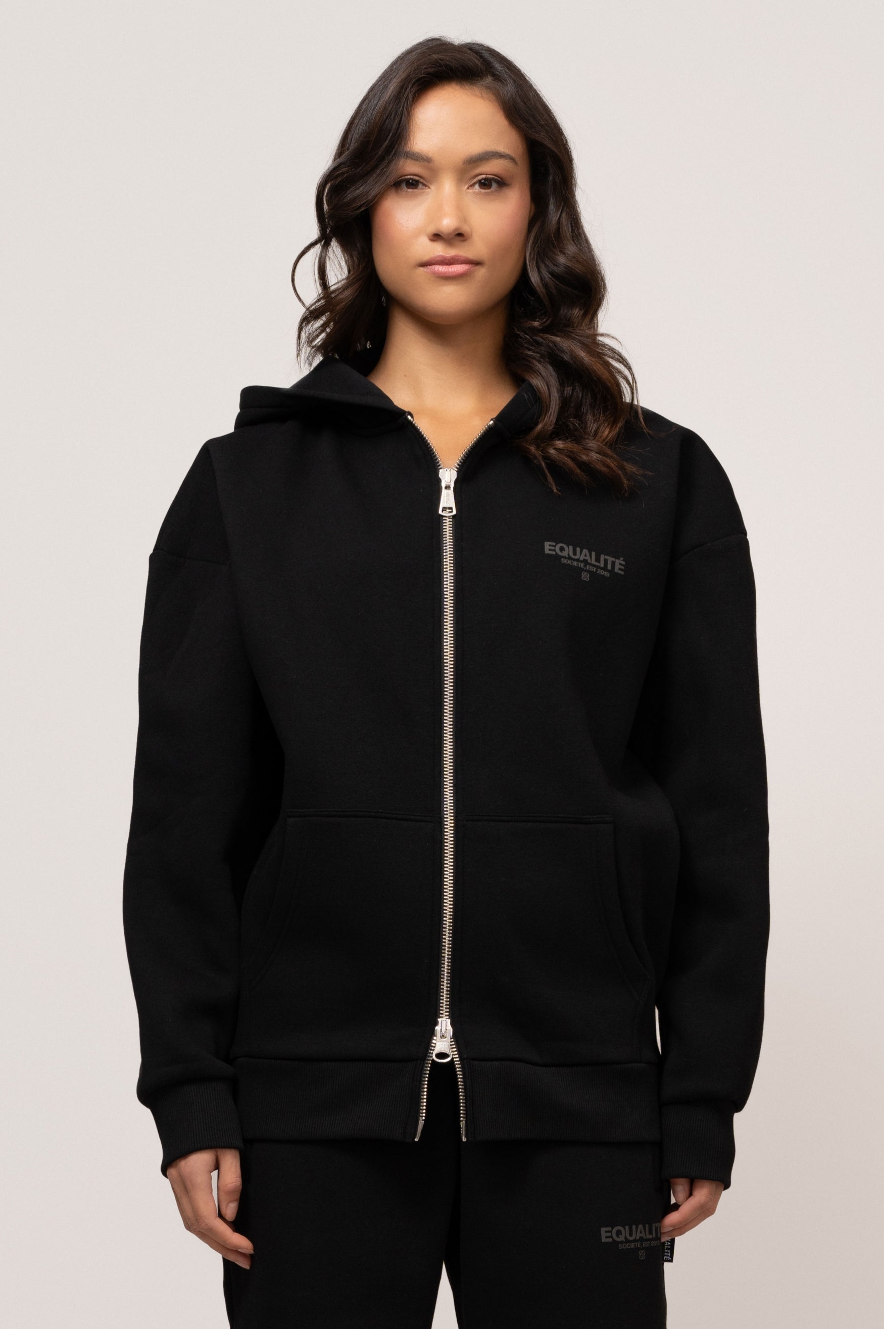 Societé Full Zip Hoodie | Black & Black