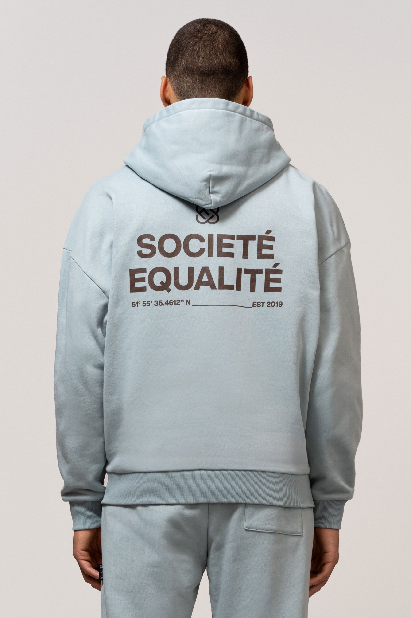 Societé Oversized Full Zip Hoodie | Light Blue