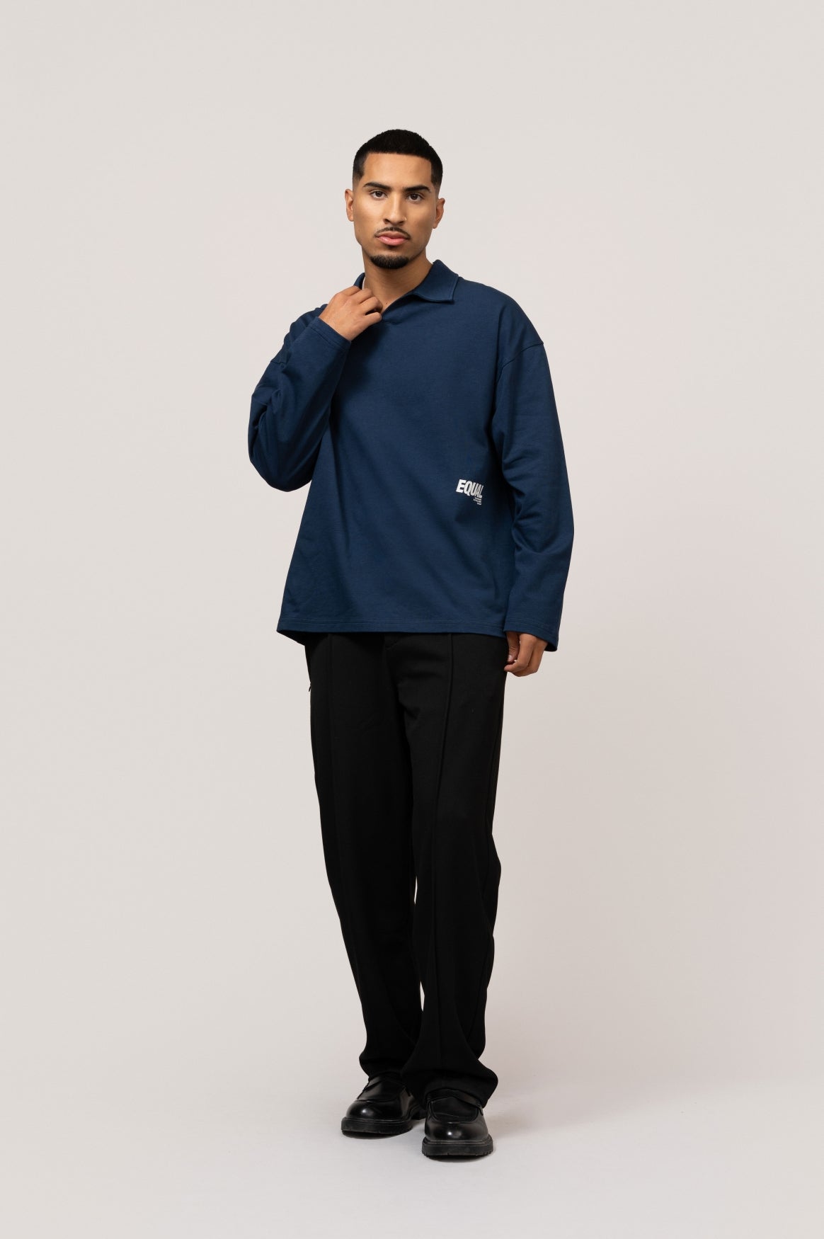 Elia Longsleeve Polo | Navy