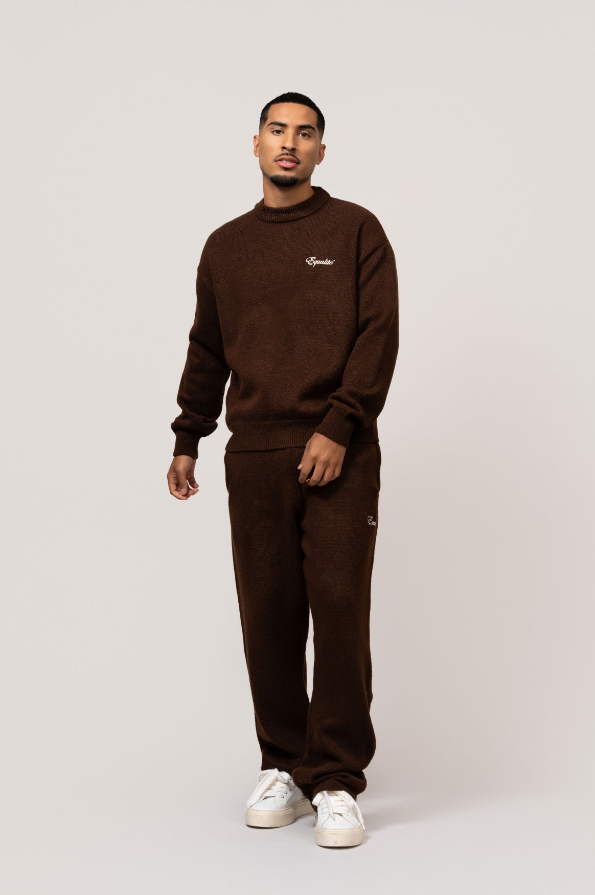 Fluffy Knit Sweater | Brown