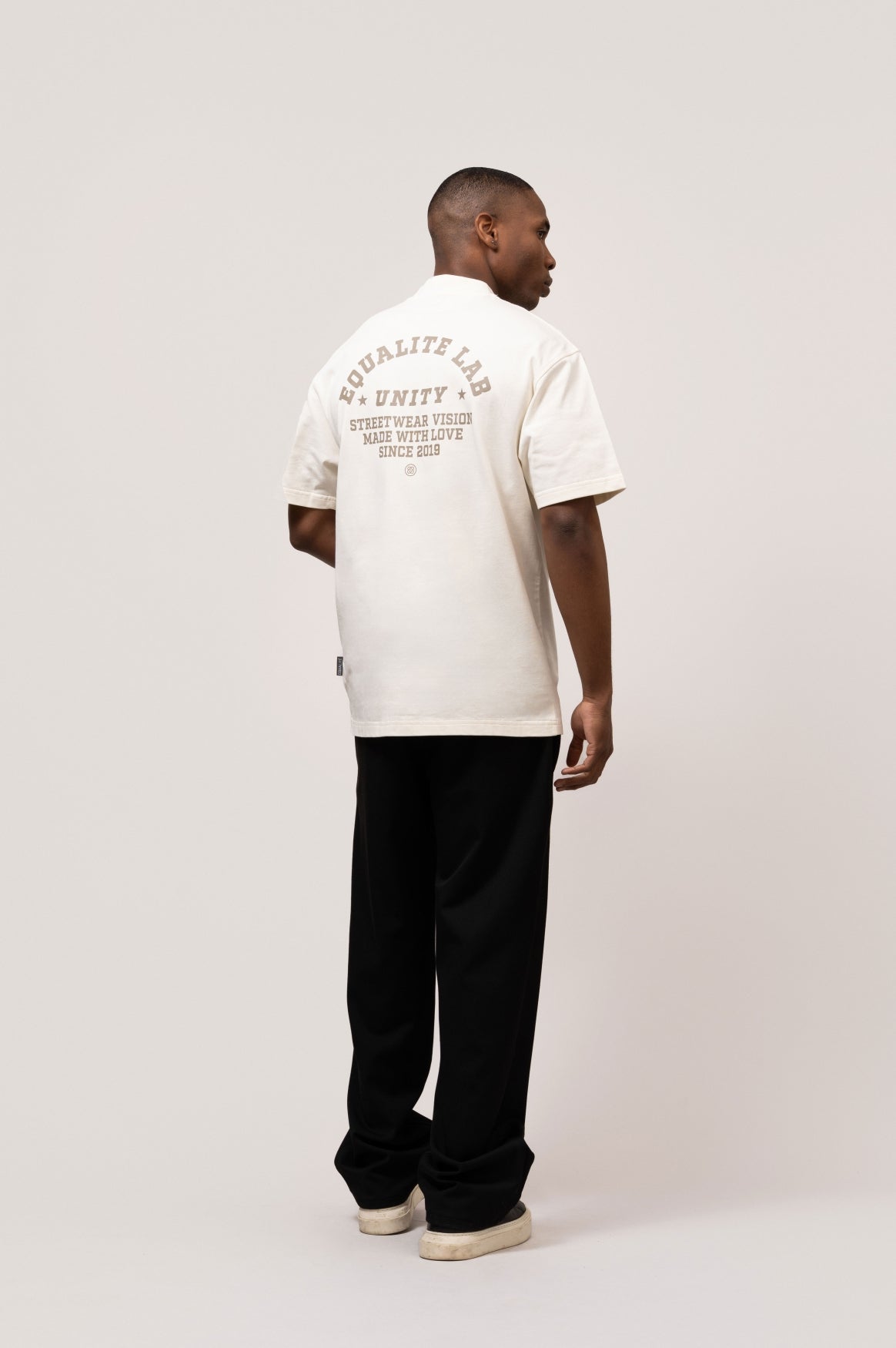 Lucius Boxy Tee | Off-White & Taupe