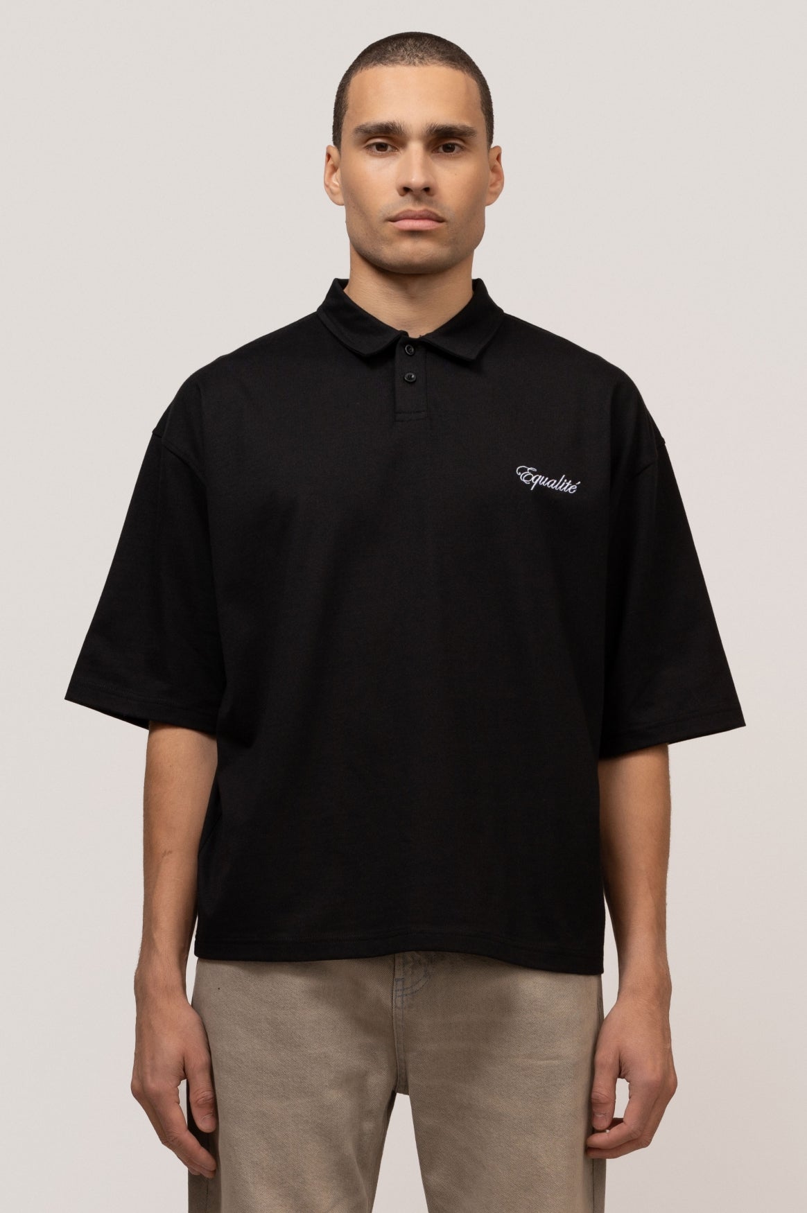 OASIS BOXY POLO | BLACK