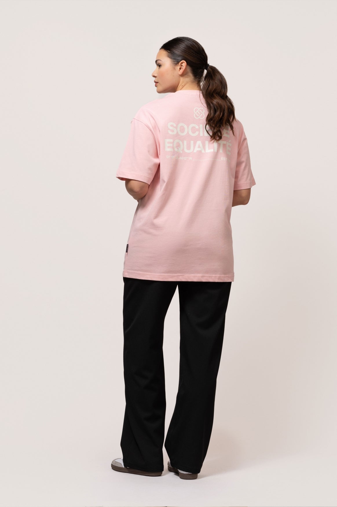Societé Oversized Tee | Pink & White