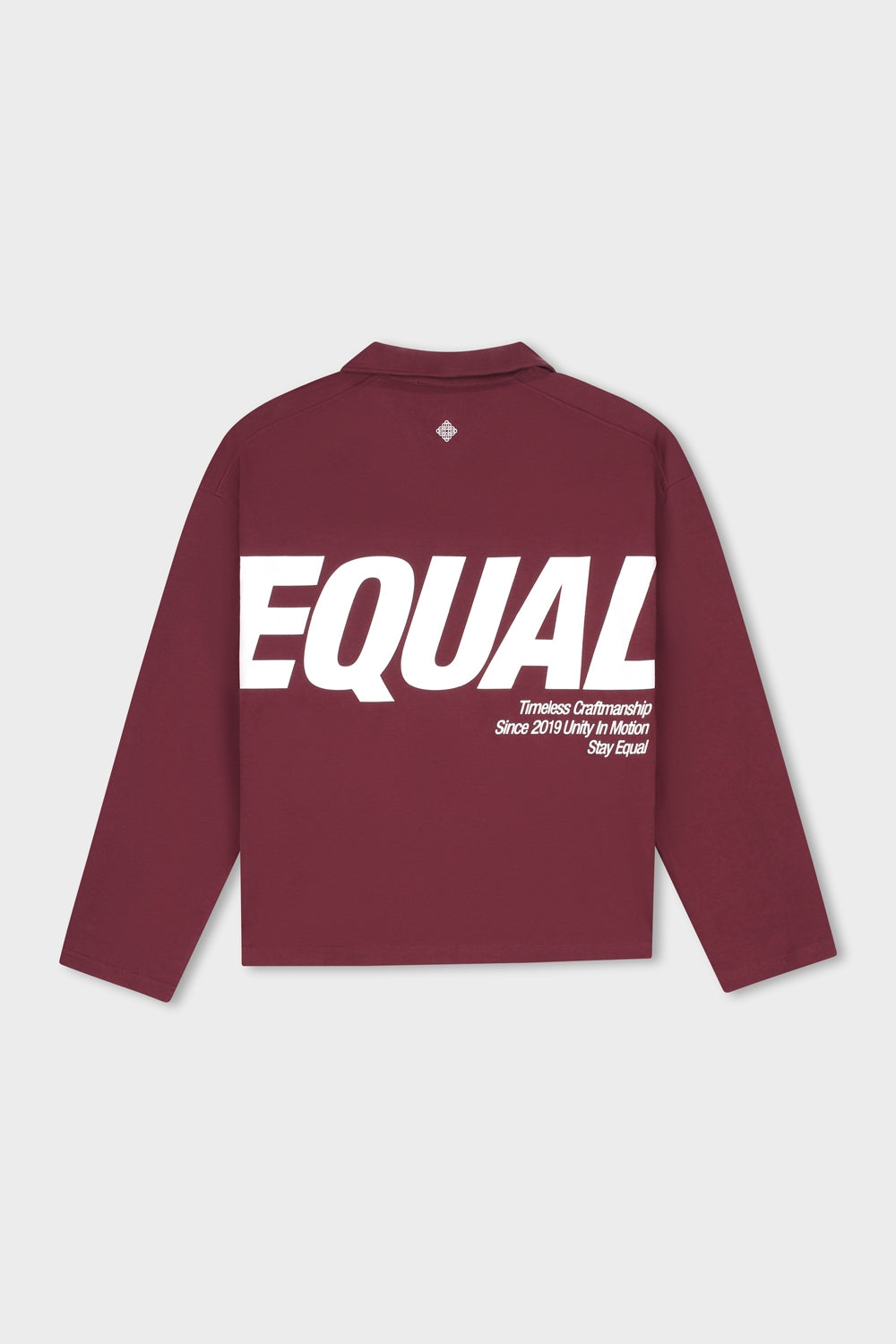 ELIA LONGSLEEVE POLO | BURGUNDY & WHITE