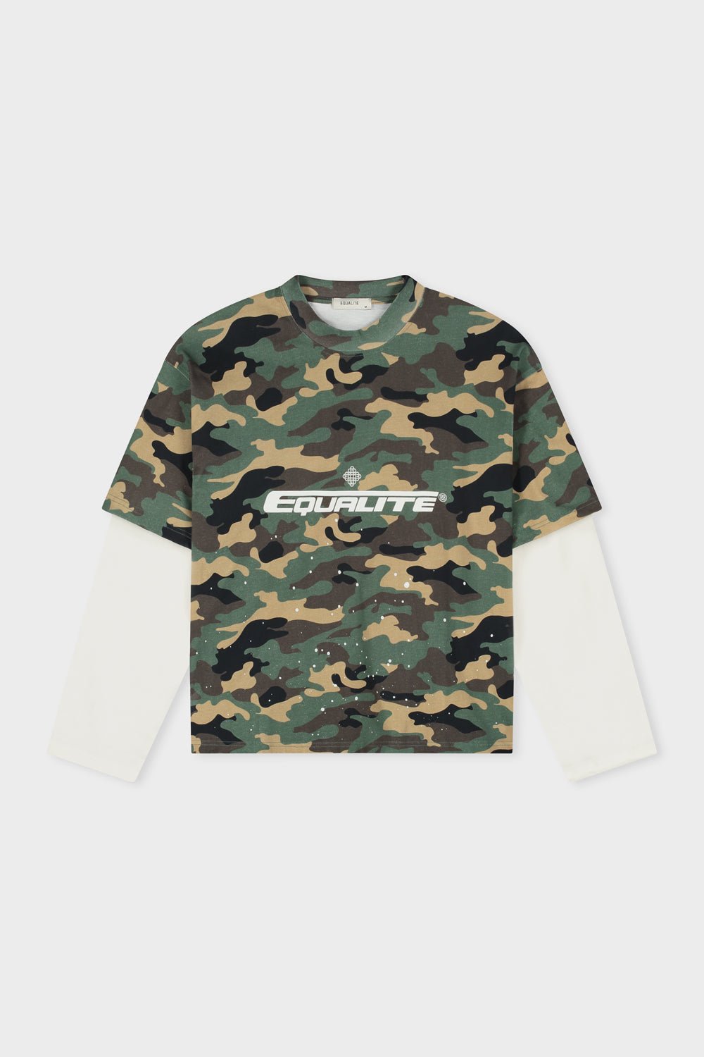 ENZO DOUBLE LAYER LONGSLEEVE TEE | CAMO & OFF-WHITE