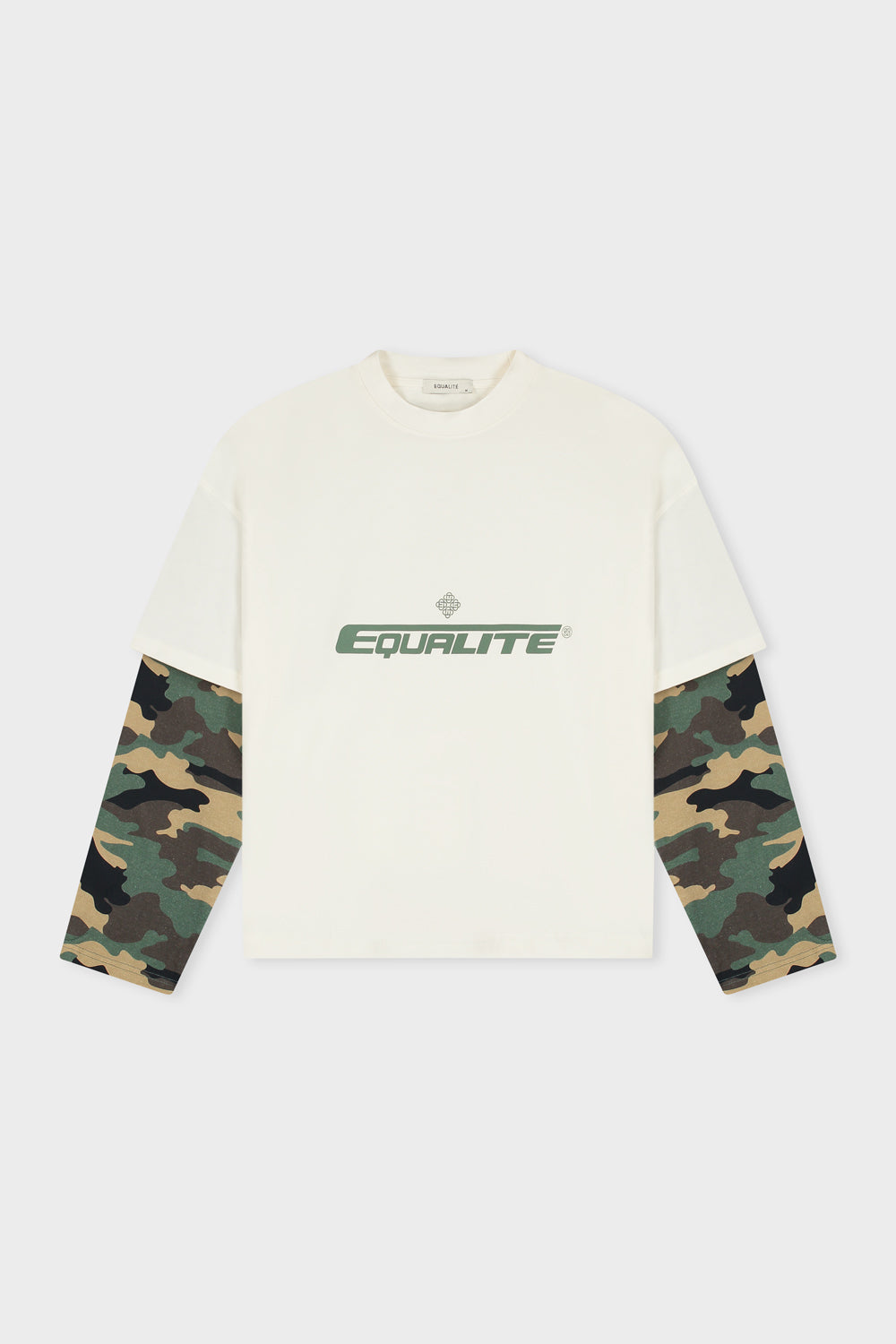 ENZO DOUBLE LAYER LONGSLEEVE TEE | OFF-WHITE & CAMO