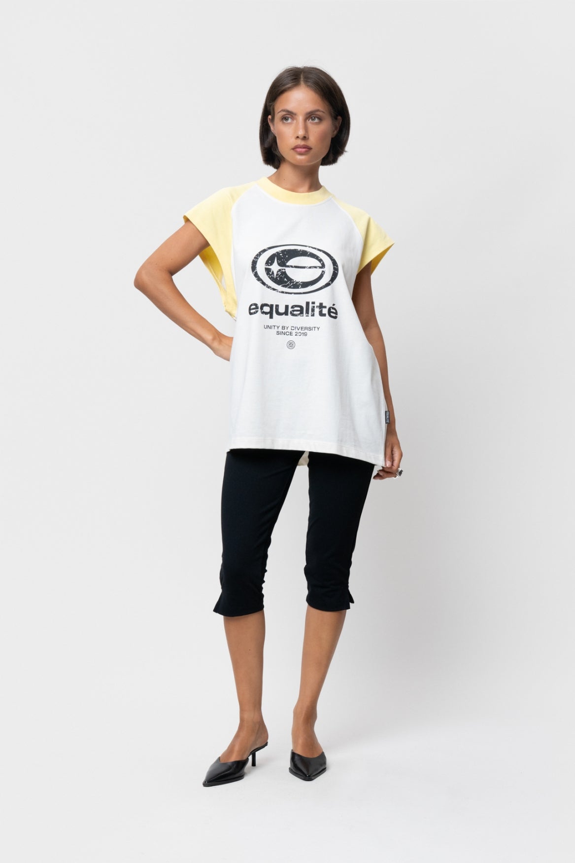 ELAN RAGLAN TANKTOP | OFF-WHITE & SOFT YELLOW