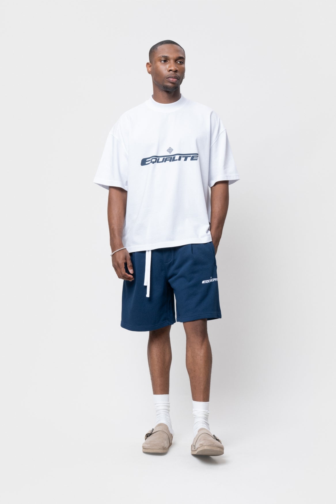 ARENA BOXY TEE | OFF-WHITE & NAVY